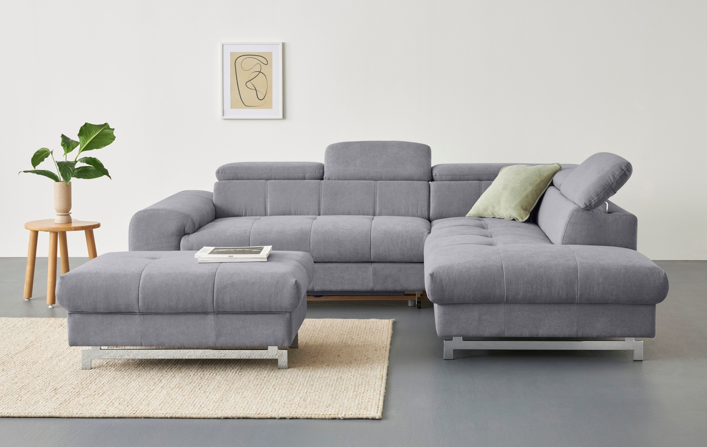 COTTA Ecksofa "Chef L-Form" mit Kopfteilverstellung, edle Metallkufen, wahl günstig online kaufen