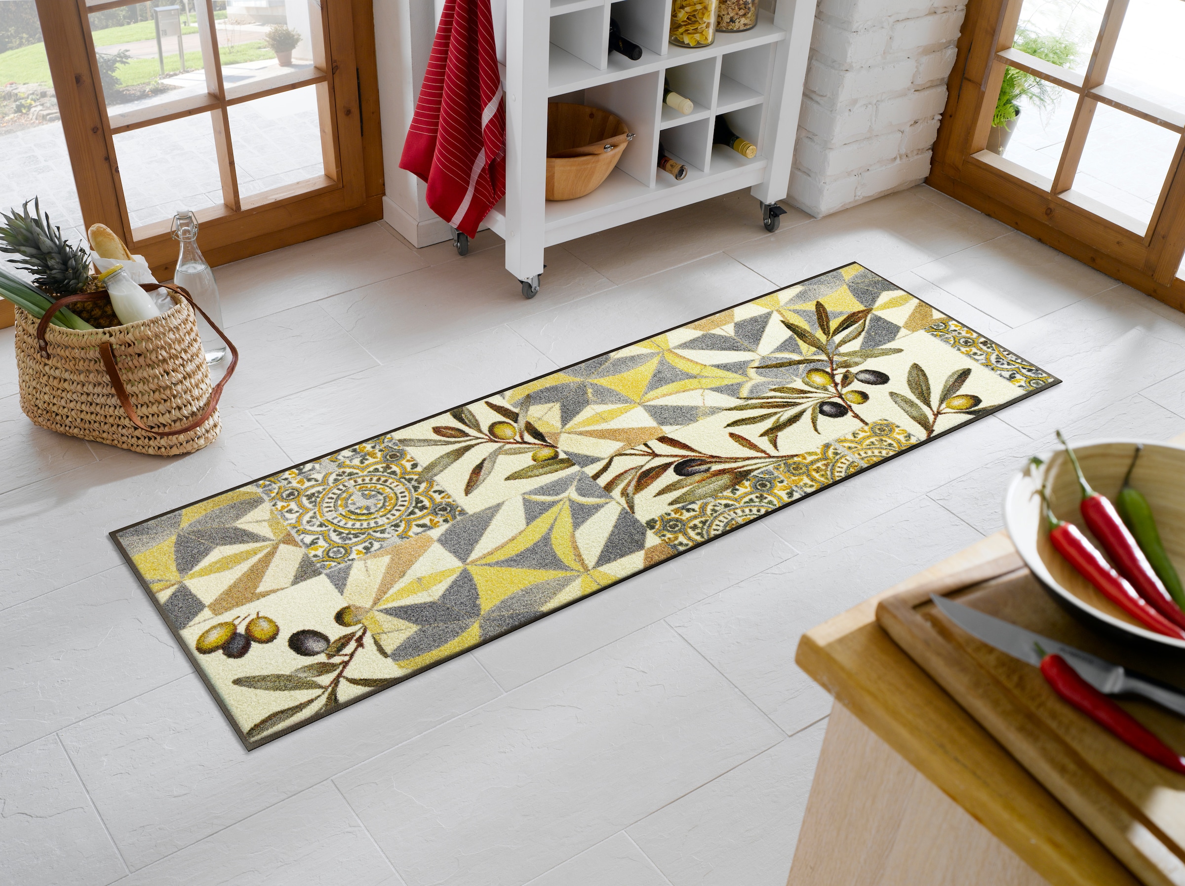 wash+dry by Kleen-Tex Fußmatte »und Läufer Citrus Ceramics« rechteckig 7 mm Höhe