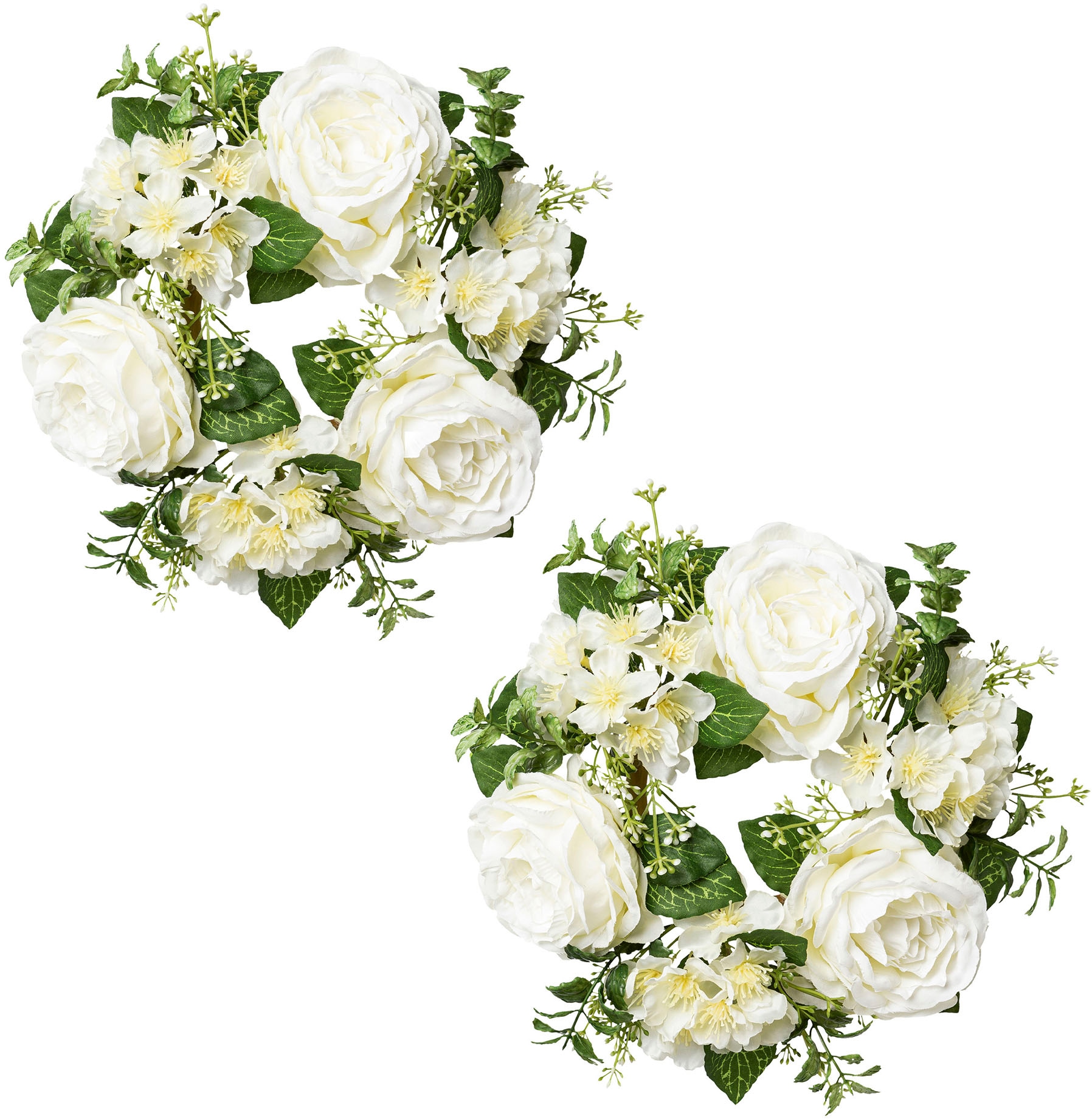 Creativ green Kunstblume »Kerzenring Rosen und Blüten«, im 2er Set