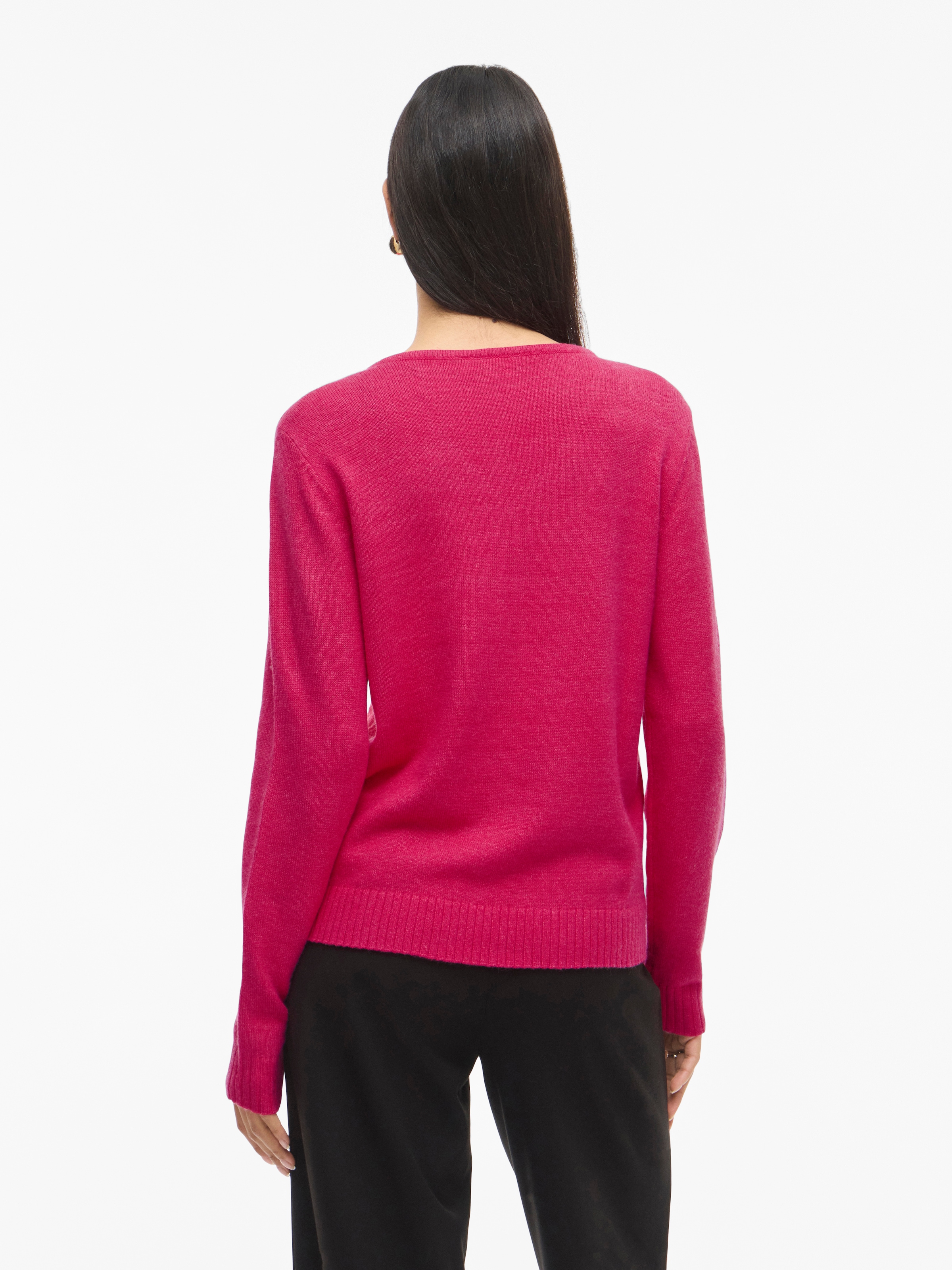 Vila »VIRIL V-NECK L/S  KNIT TOP - NOOS« Materialmix, regular fit