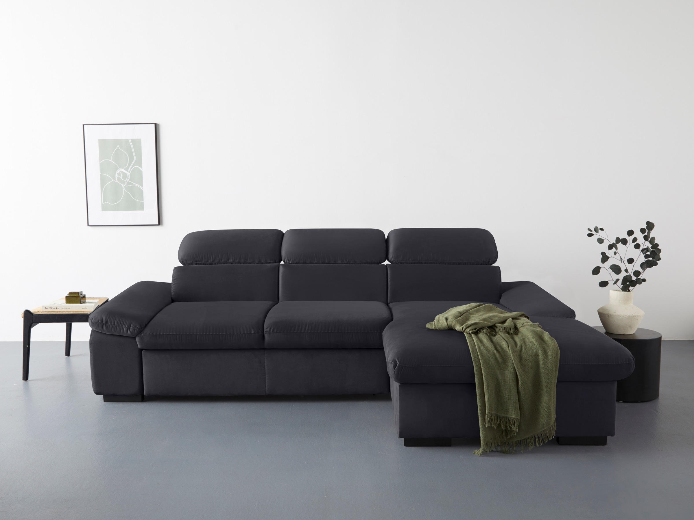 COTTA Ecksofa »Lola L-Form mit Kopfteilfunktion & Hocker«, (Set, mit Hocker günstig online kaufen