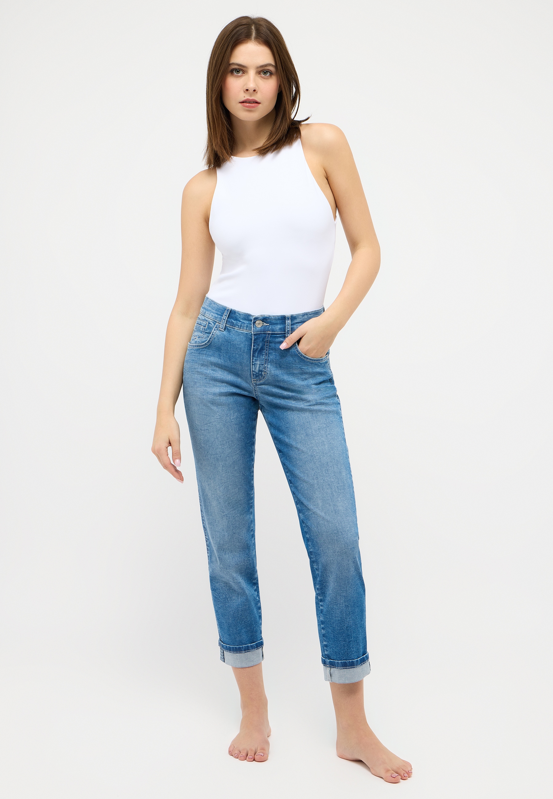 ANGELS 5-Pocket-Jeans »DARLEEN CROP TU RIBBON«