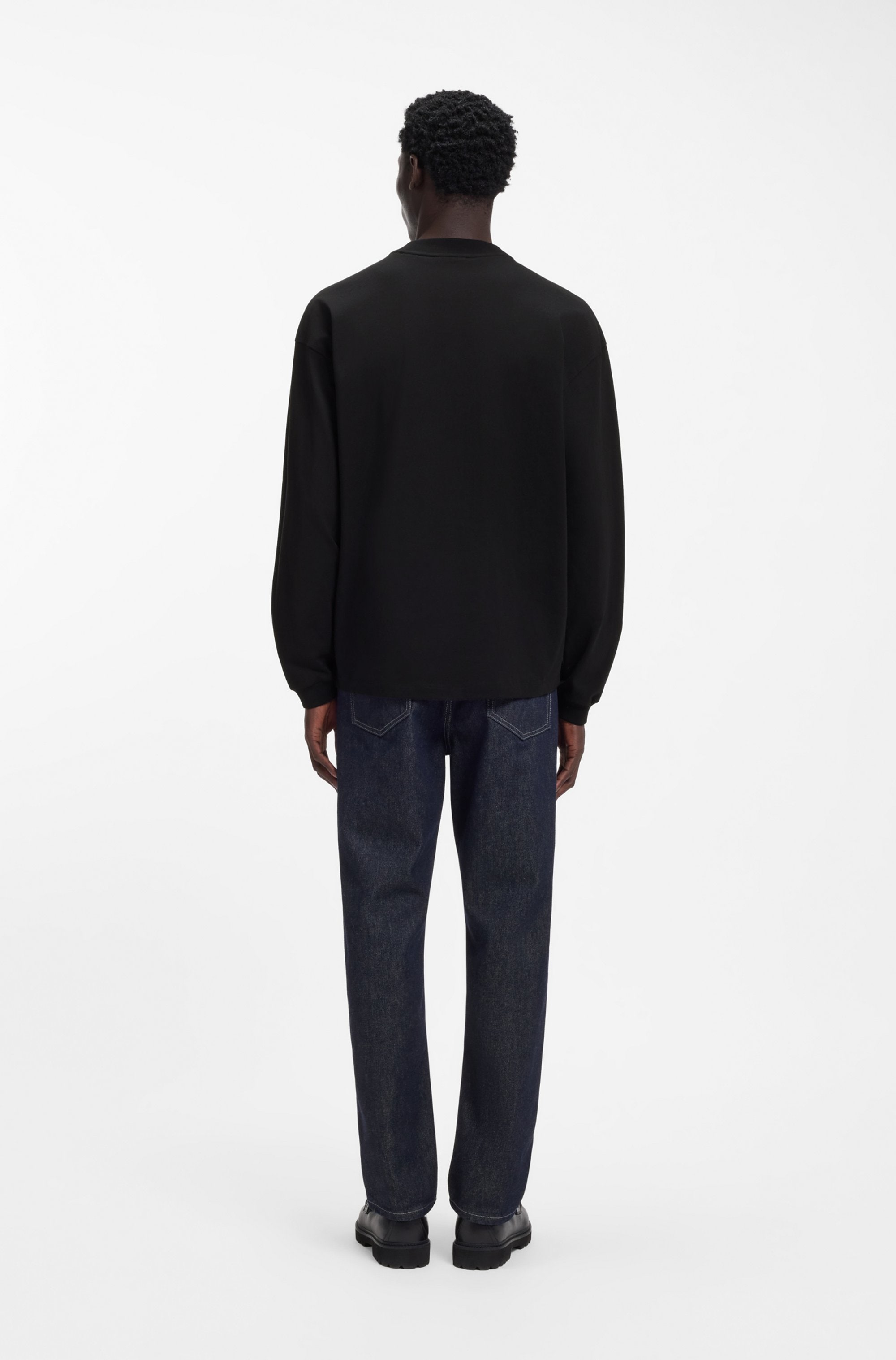 HUGO Langarmshirt »Daposo« Rundhalsausschnitt, Relaxed Fit, Ärmelbündchen