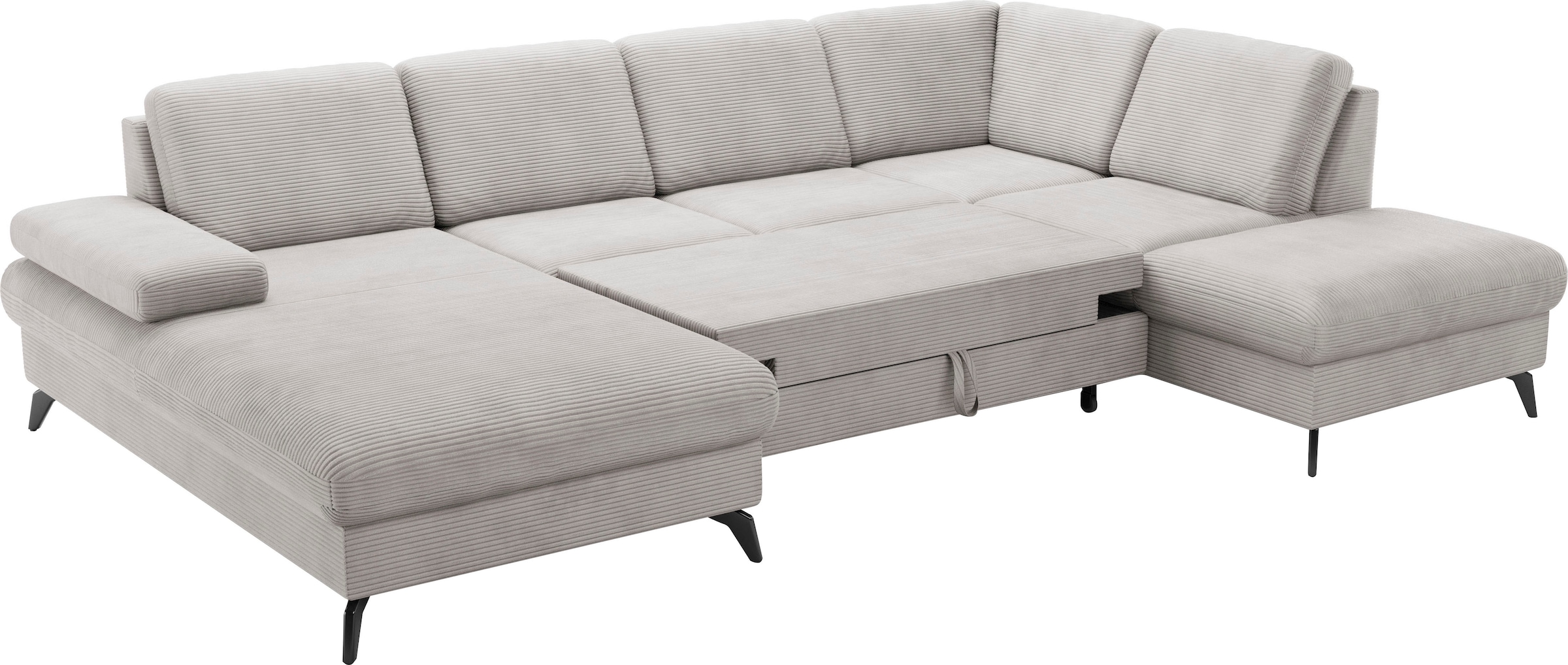 sit&more Wohnlandschaft »Morris Jubi U-Form«, inkl. Armteilfunktion und 1 Zierkissen, wahlweise mit Bettfunktion
