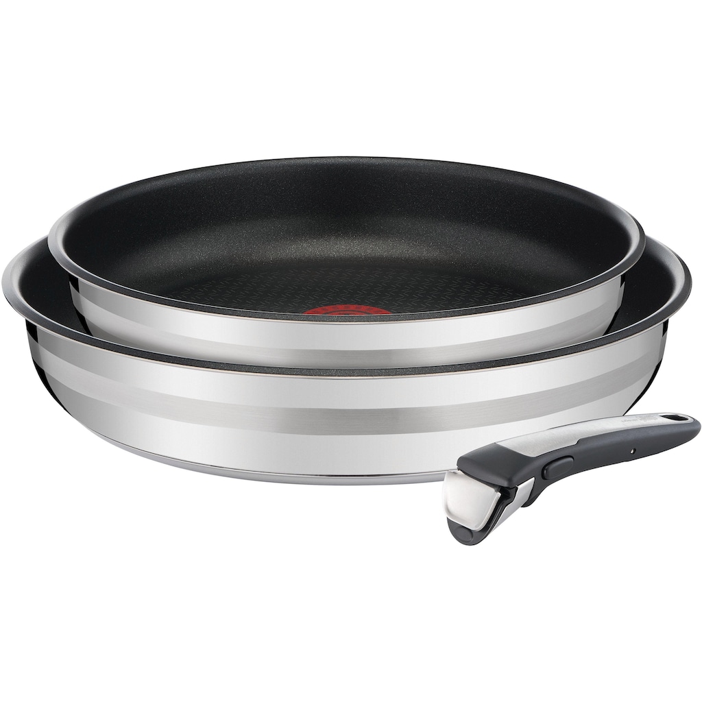 Tefal Pfannen-Set »Jamie Oliver Ingenio«, Edelstahl, (Set, 3 tlg.), Edelstahl, Antihaft, Thermo-Spot, Induktion, Set 24/28 cm