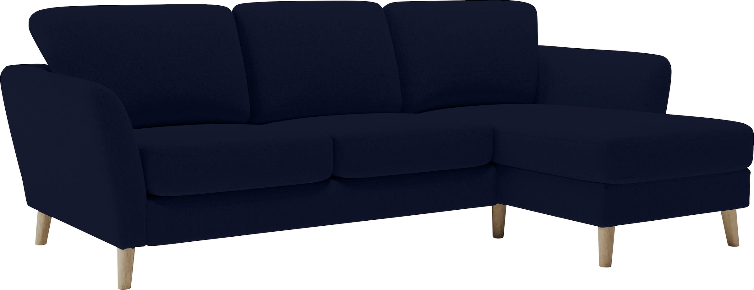 Home affaire Ecksofa »MARSEILLE (242/152cm),L-Form, Rec. rechts/links«, Massivholzbeine Eiche, Landhausstil, Wellenunterfederung