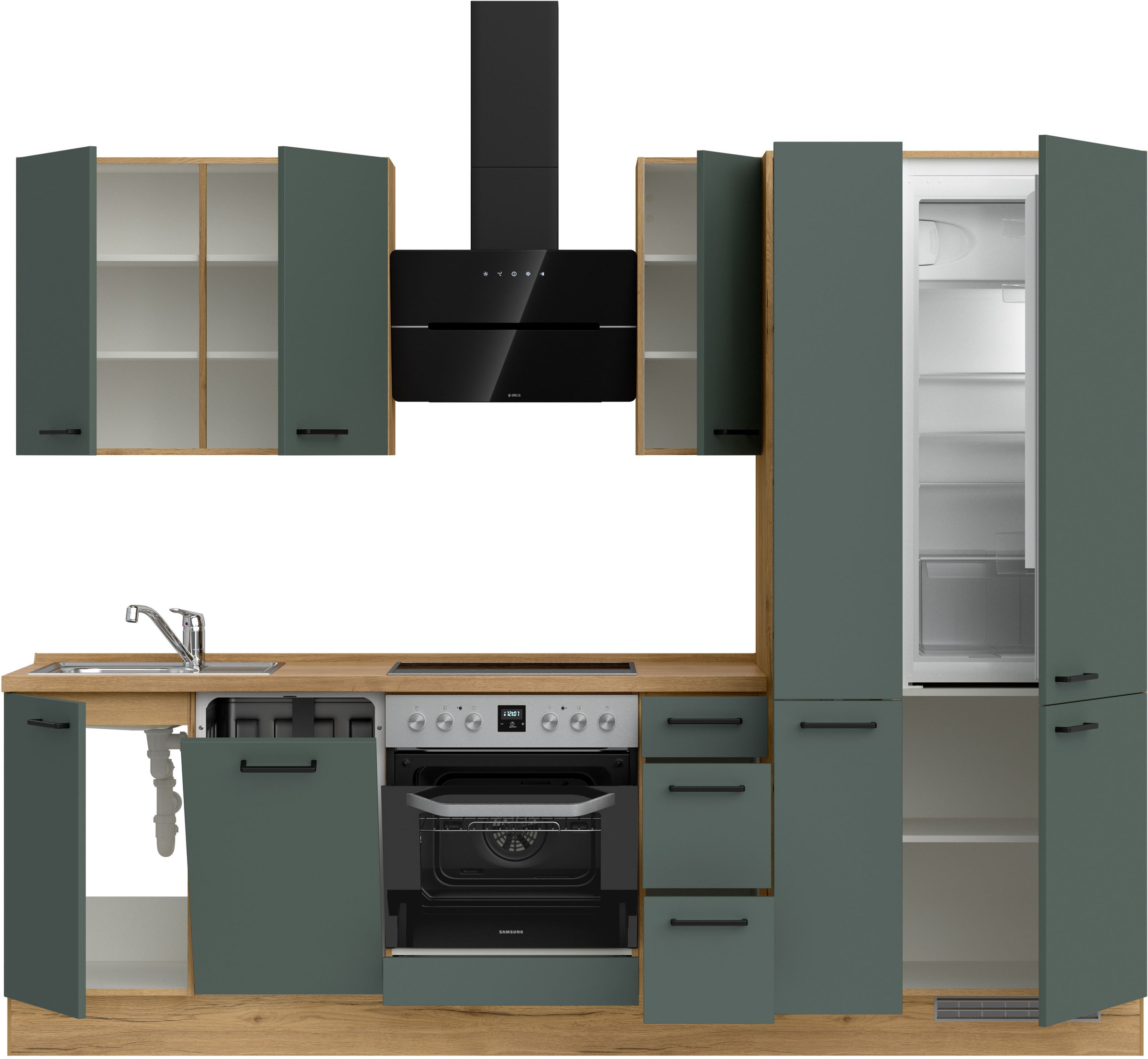 nobilia® Küchenzeile »"Easytouch II"«, vormontiert, Ausrichtung wählbar, Breite 270 cm, wahlw. mit E-Geräten