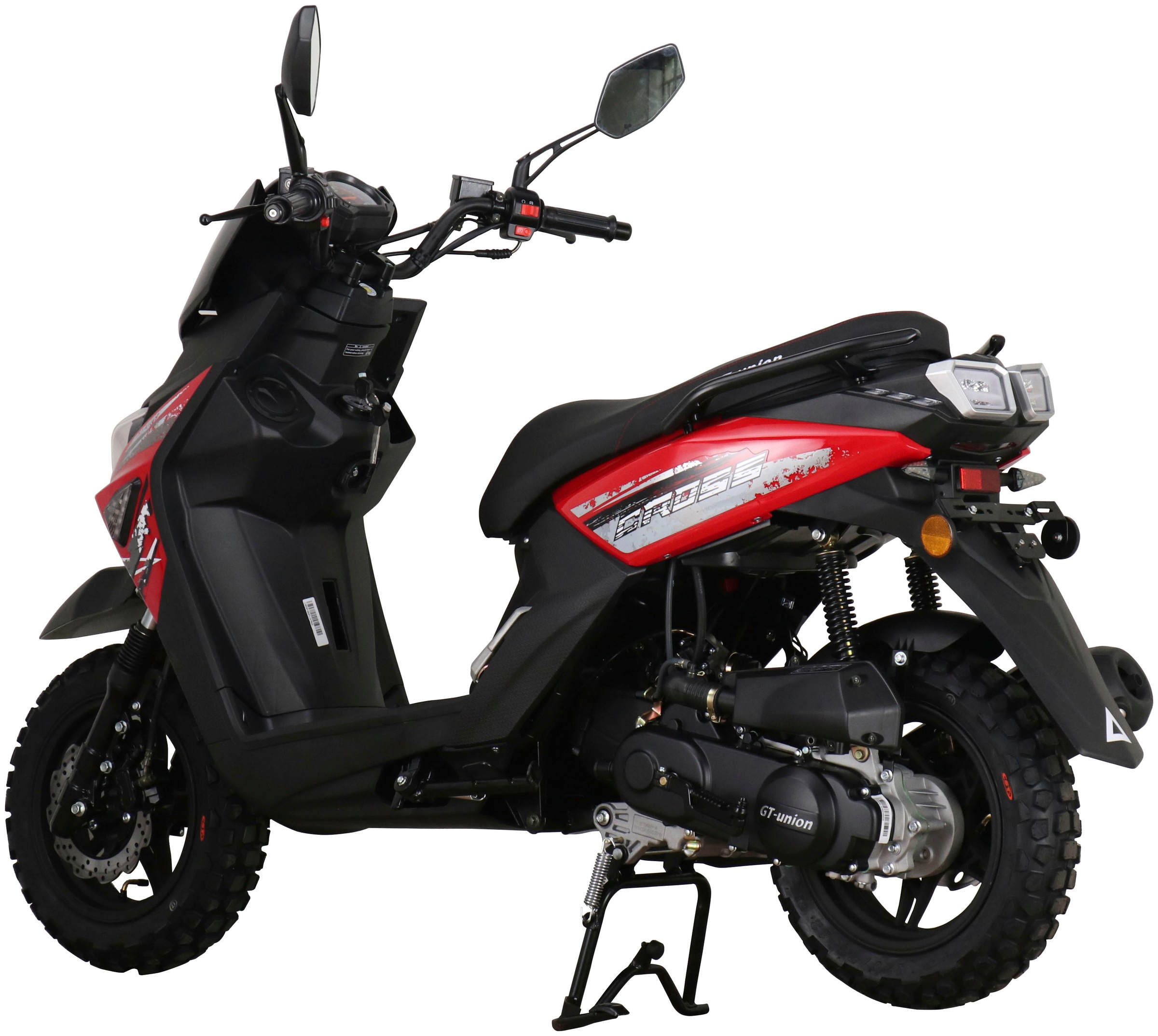 GT UNION Motorroller »Cross 2.0 25«, 49,6 cm³, 25 km/h, Euro 5, 2,7 PS, (Komplett-Set, 2 tlg., mit Topcase), Luftgekühlter Motor
