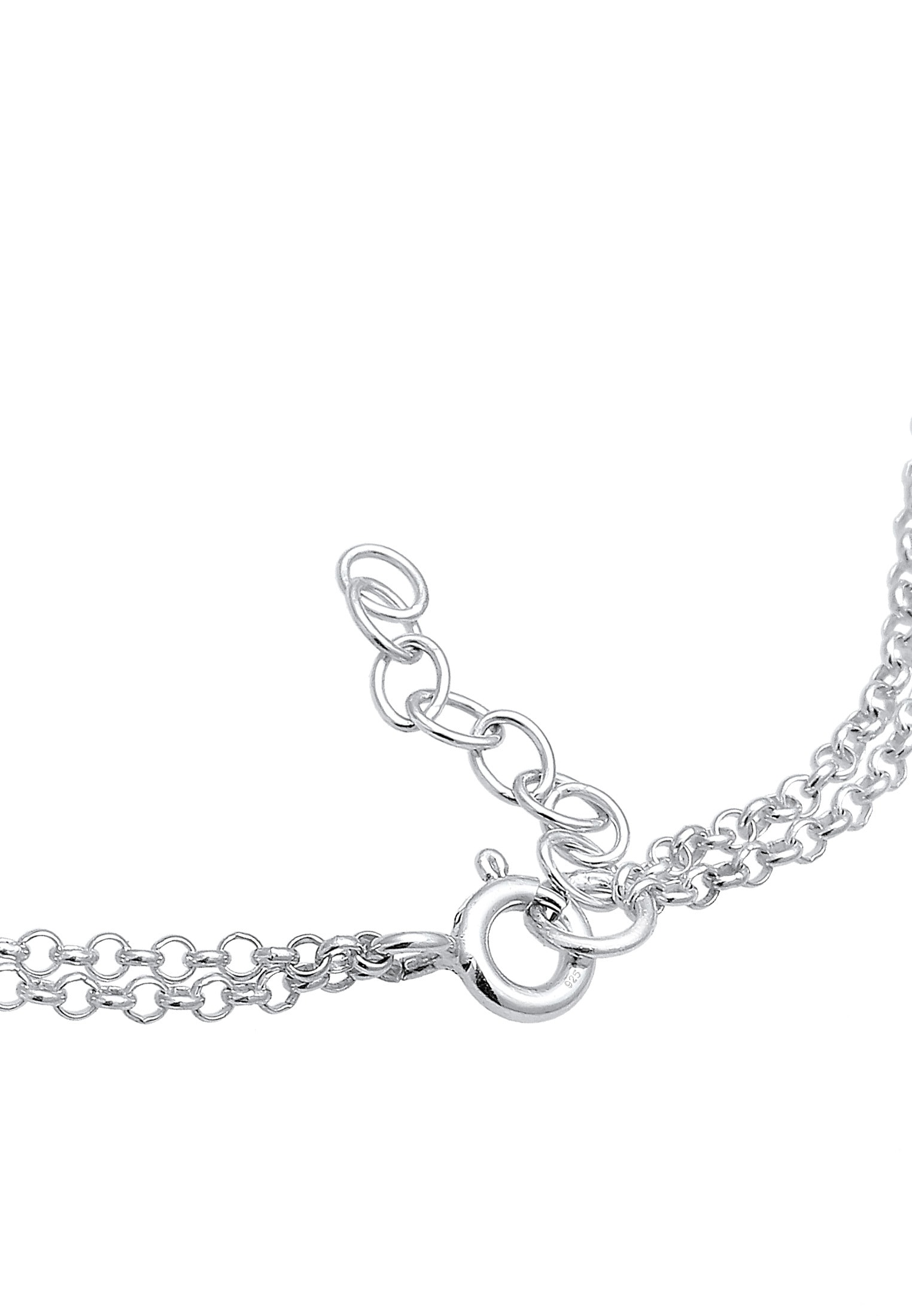 Elli Armband »Feder Layer Kristalle 925er Silber«