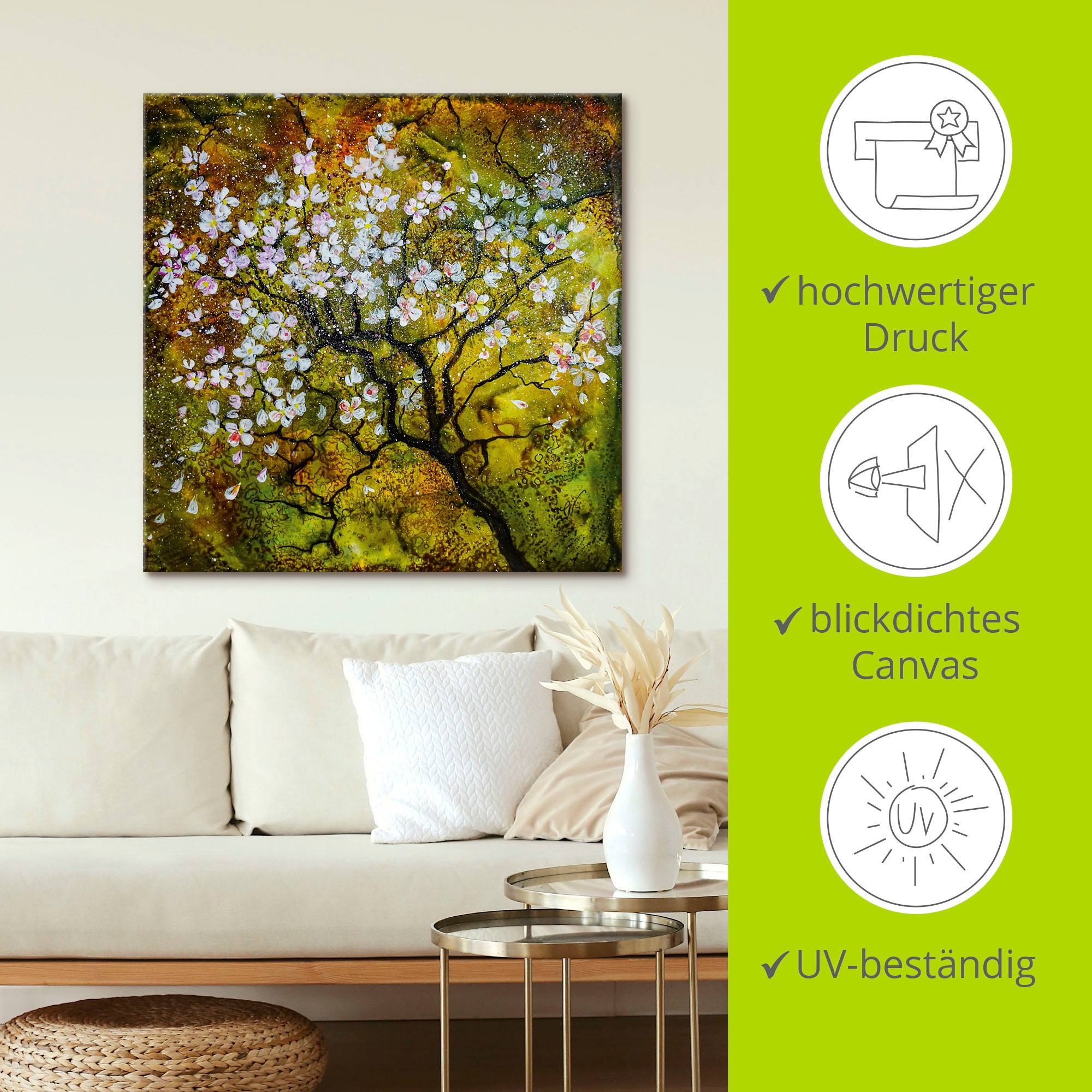 Artland Wandbild »Kirschblüte«, Baumbilder, (1 St.), als Alubild, Outdoorbild, Leinwandbild, Wandaufkleber, versch. Größen