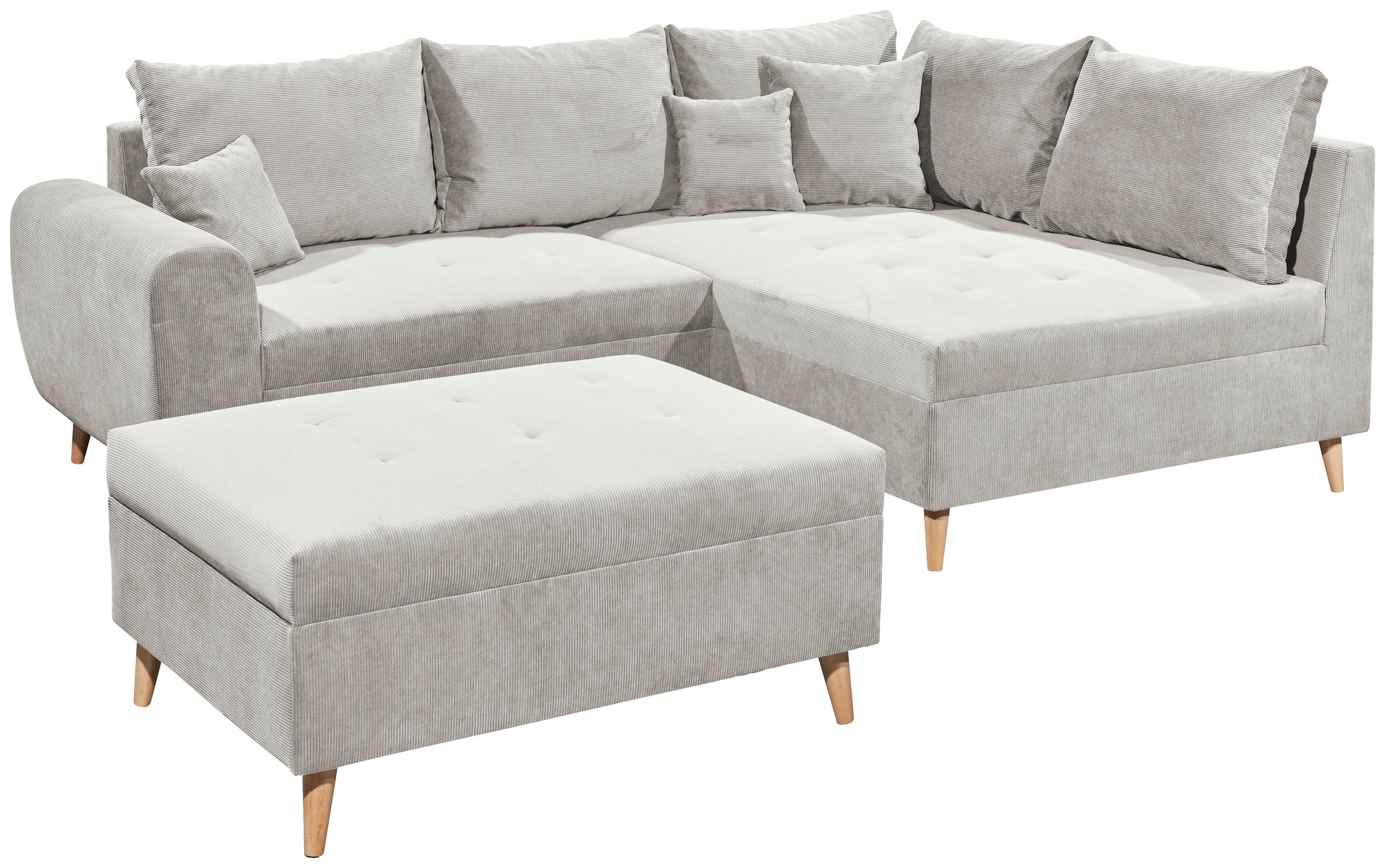ED EXCITING DESIGN Ecksofa »Calanda L-Form«, mit Hocker & 3 Zierkissen günstig online kaufen