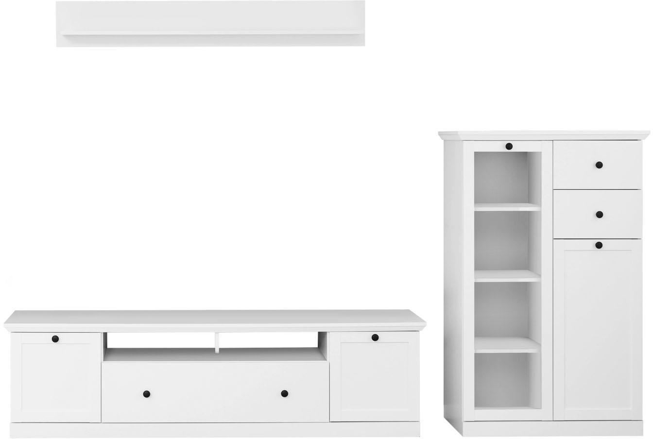 Home affaire Wohnwand »Örebro«, (Set, 3 St.), zeitloser Landhausstil, mit V günstig online kaufen