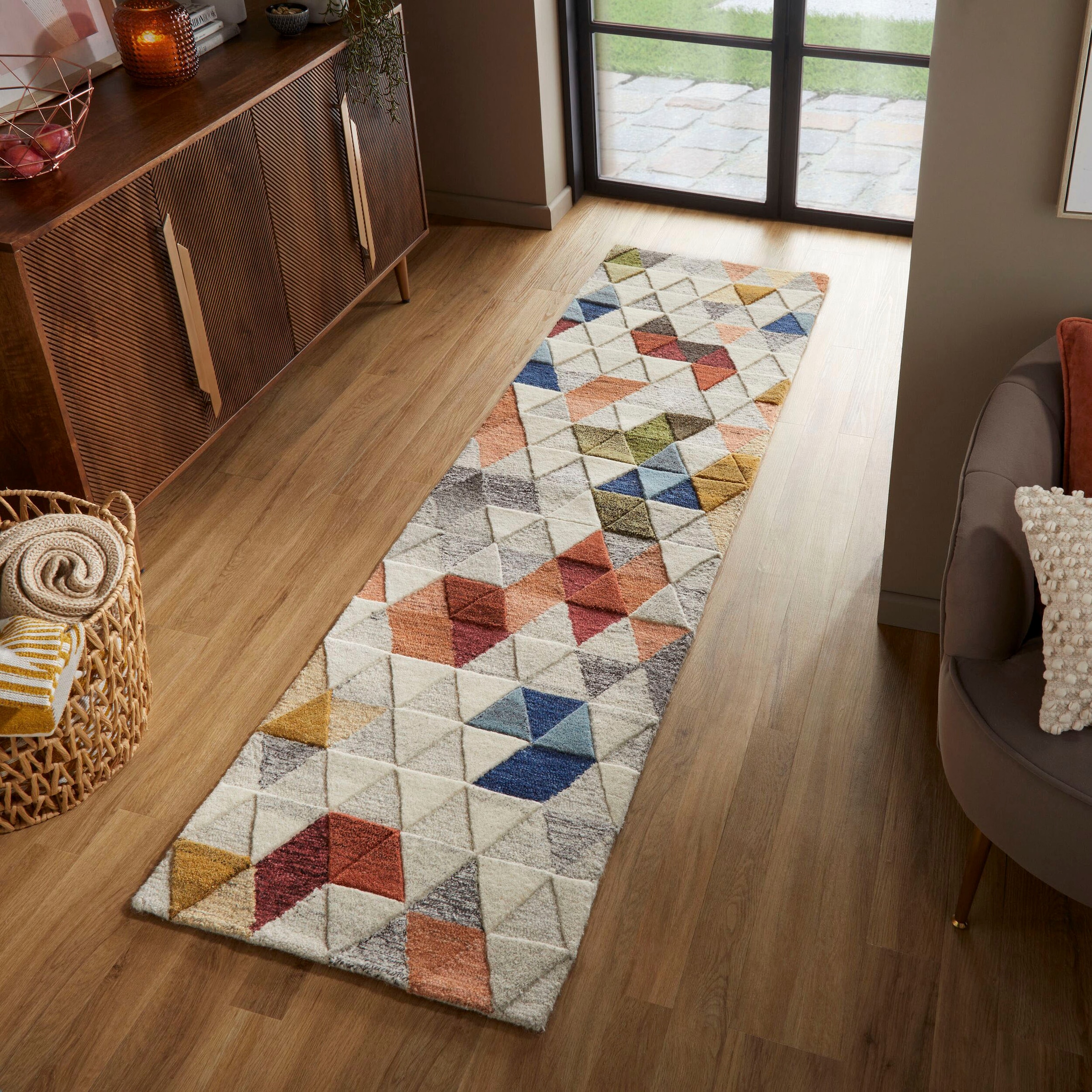 FLAIR RUGS Läufer »Amari«, rechteckig, 10 mm Höhe, Wollläufer Multi