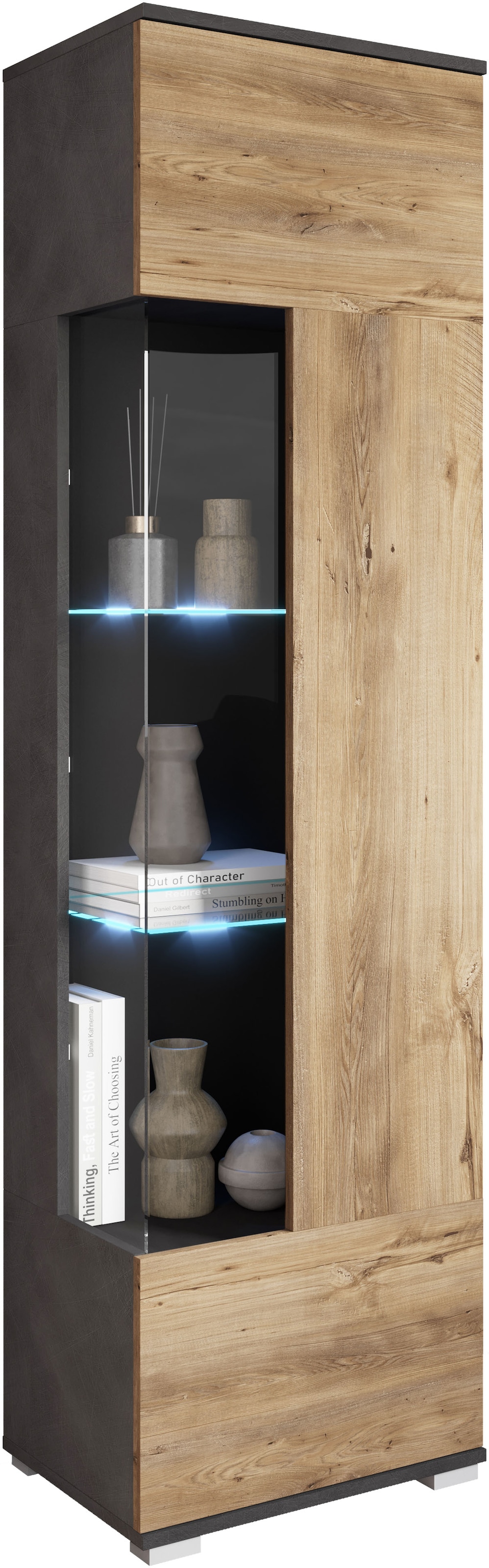 INOSIGN Vitrine »Kenia, stehend und hängend, Türanschlag wechselbar«, (1 St.), Vitrineschrank mit Glastüren 160 cm Höhe