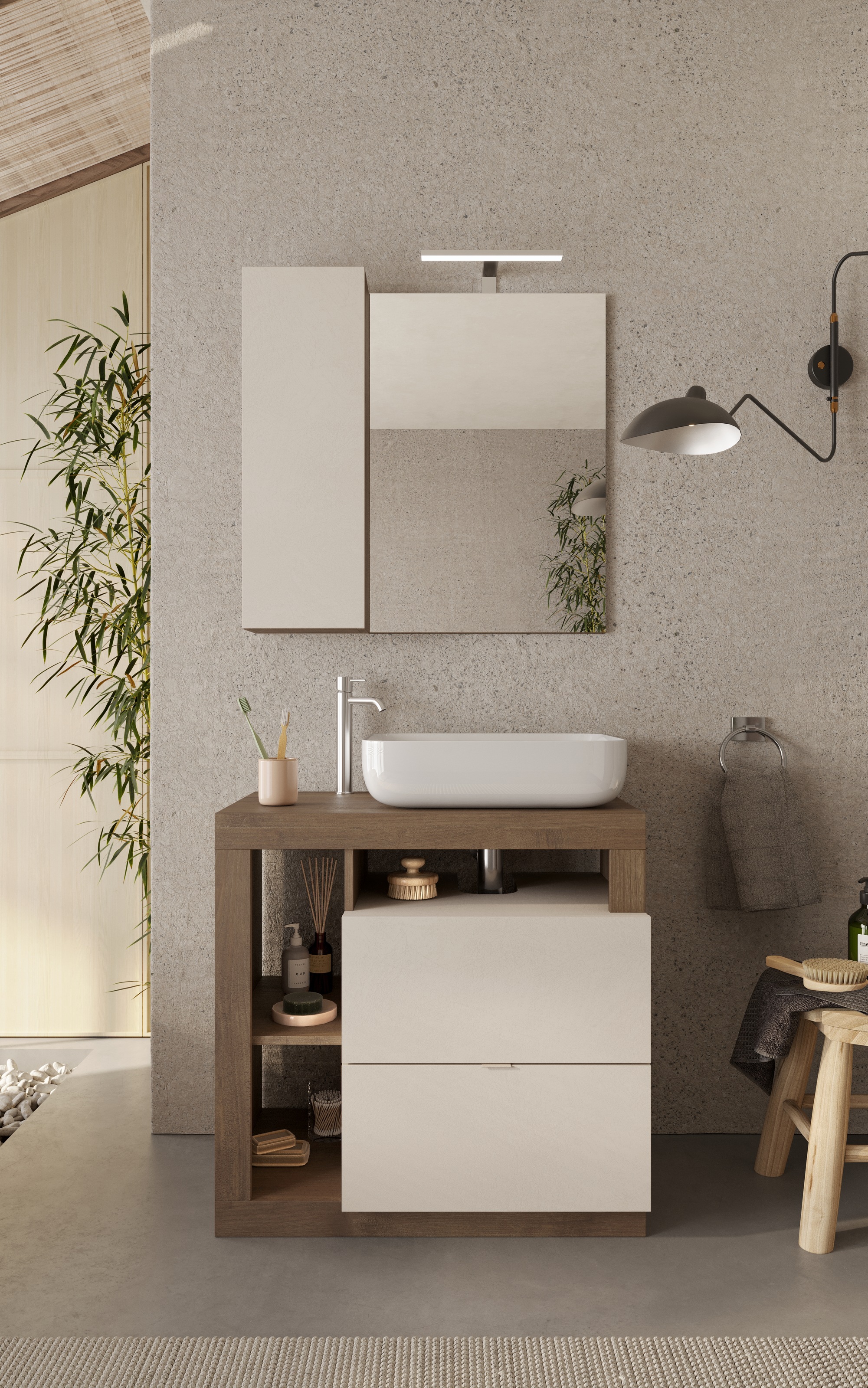 welltime Badmöbel-Set »Hamburg, Badezimmerset 2tlg. Breite 79 cm, Badmöbel, günstig online kaufen