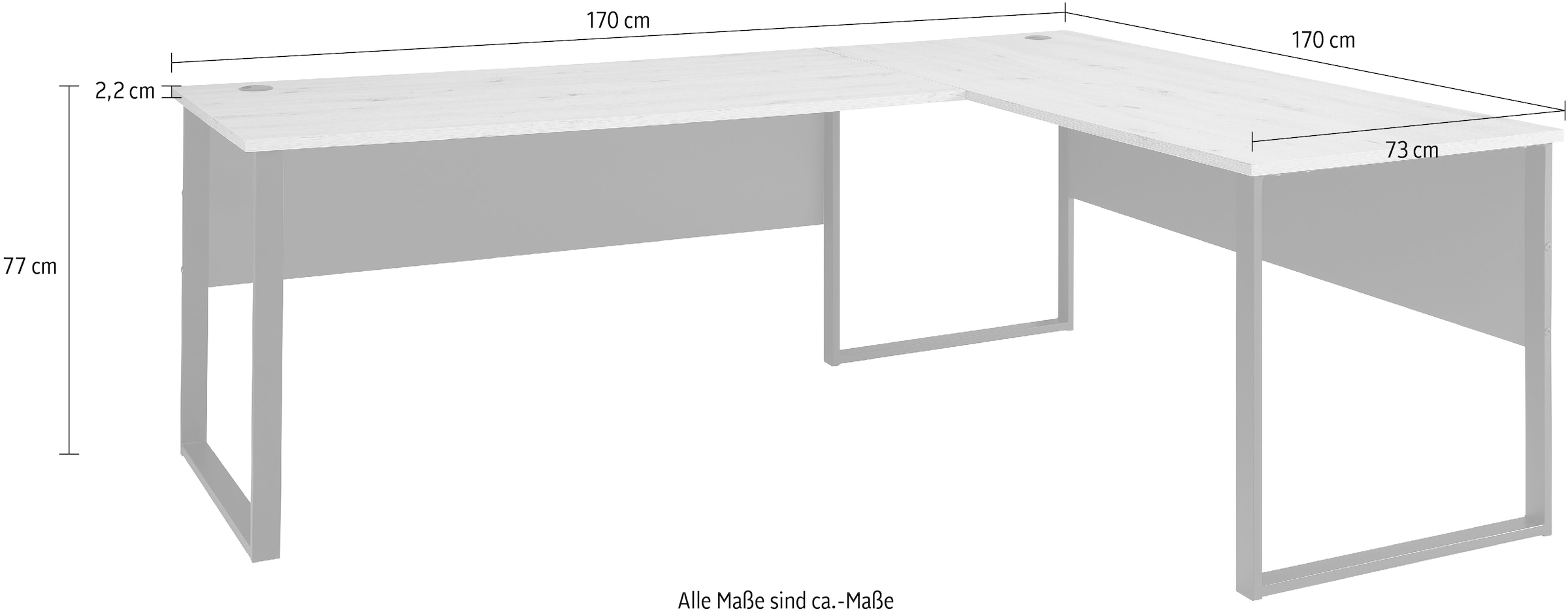 Innostyle Eckschreibtisch, (1 St.)