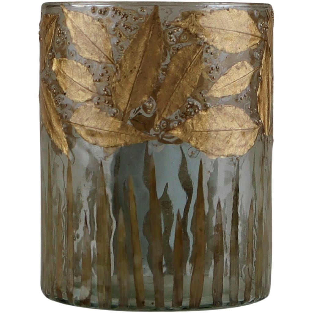 AM Design Windlicht »Kerzenhalter Blätter, aus Glas«, (1 St.), Stumpenkerzenhalter, Höhe ca. 13 cm