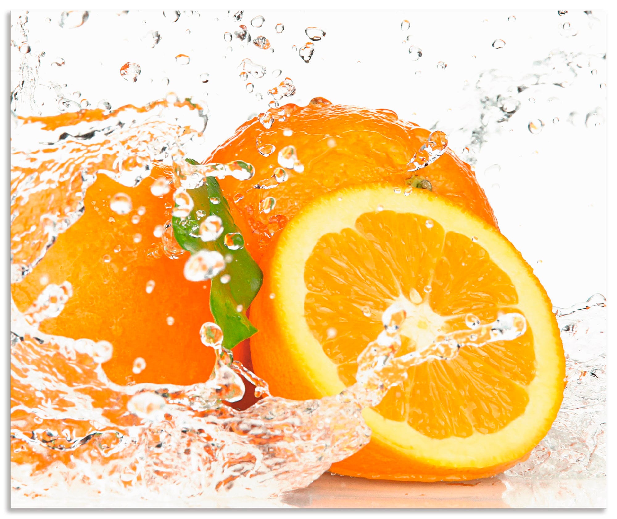 Artland Küchenrückwand »Orange mit Spritzwasser«, (1 tlg.), Alu Spritzschut günstig online kaufen