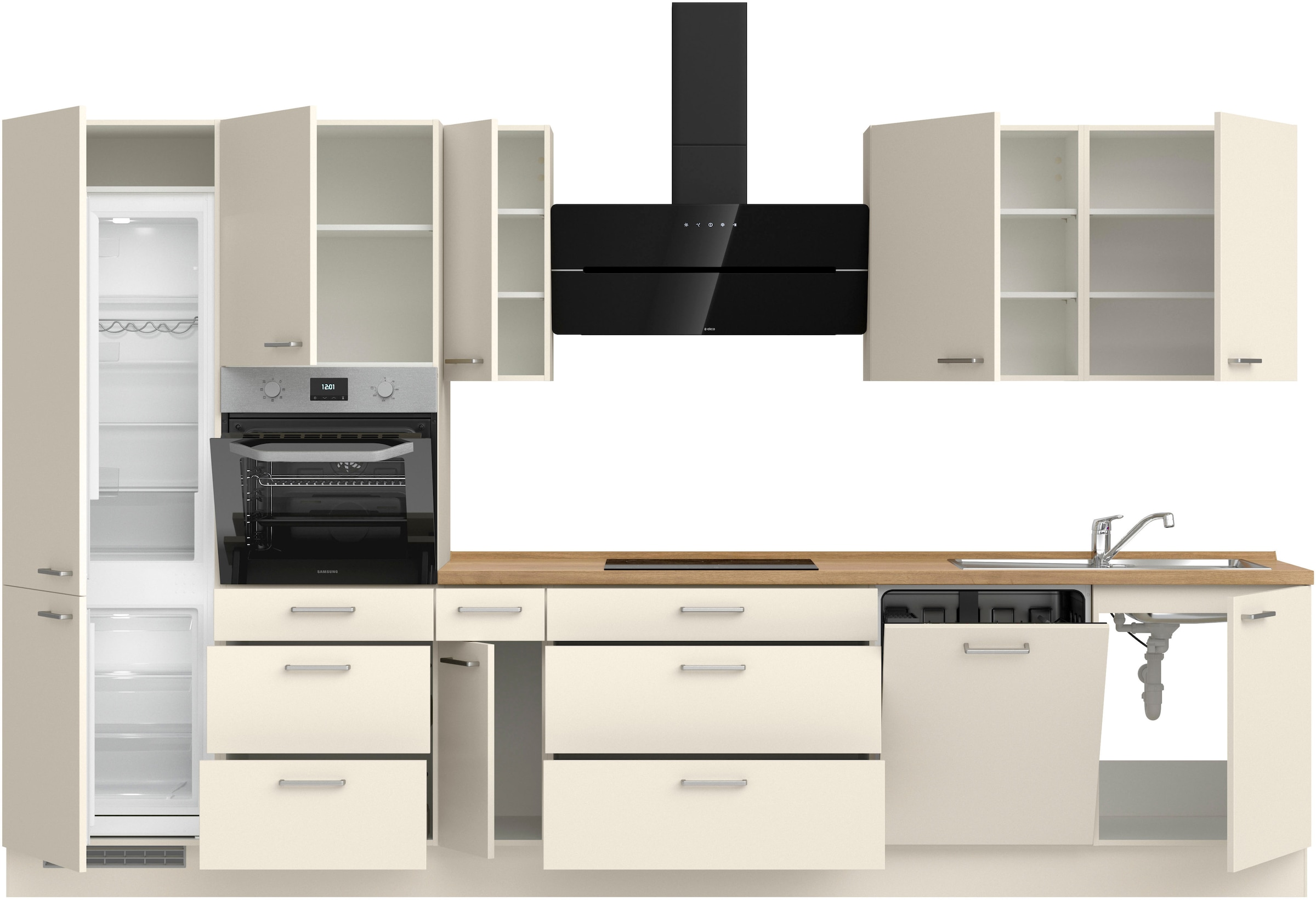 nobilia® Küchenzeile »"Touch II"«, vormontiert, Ausrichtung wählbar, Breite 360 cm, wahlw. mit E-Geräten