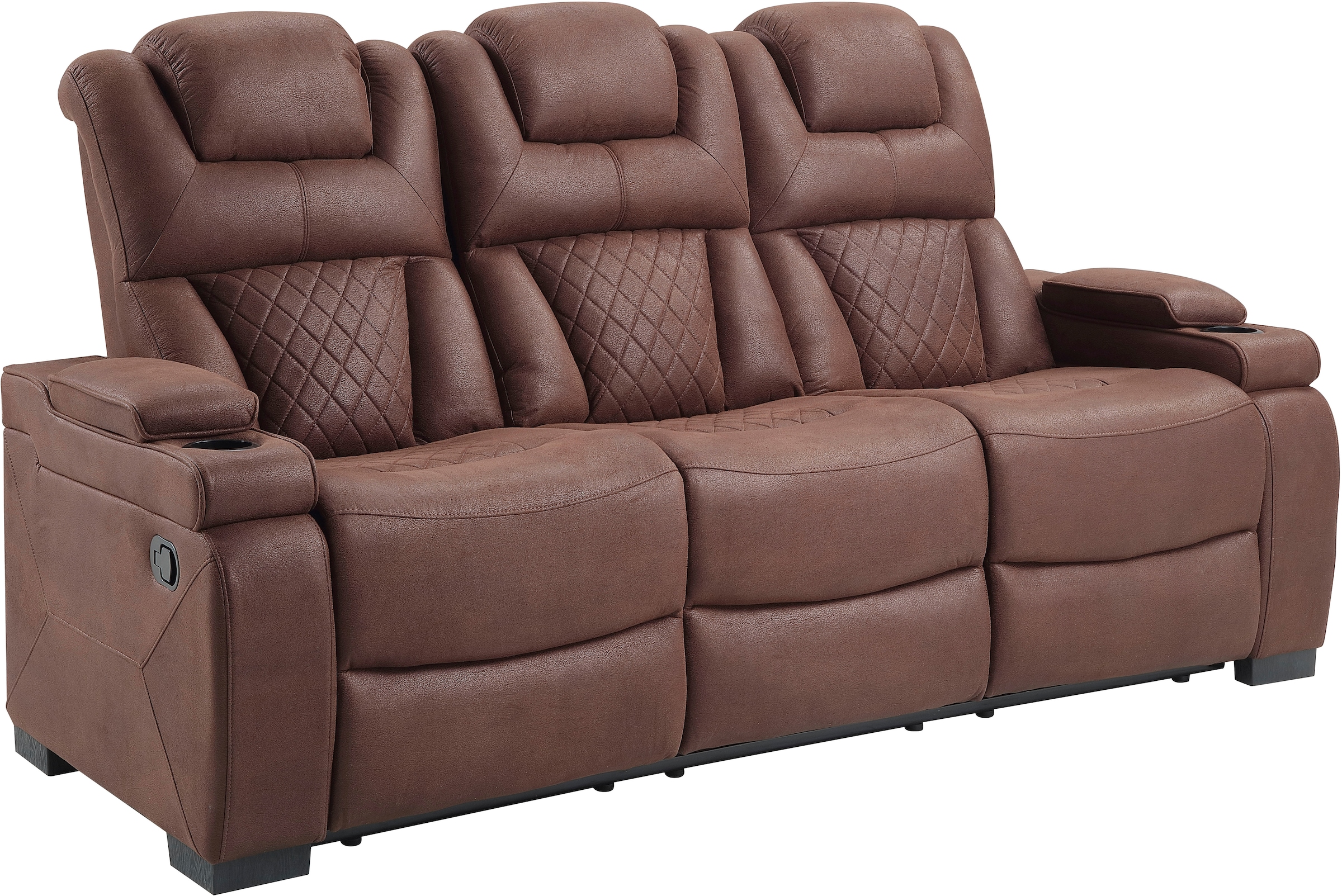 ATLANTIC home collection 3-Sitzer »Faris« Zwei Relaxfunktionen, klappbare Konsole mit Getränkehalter