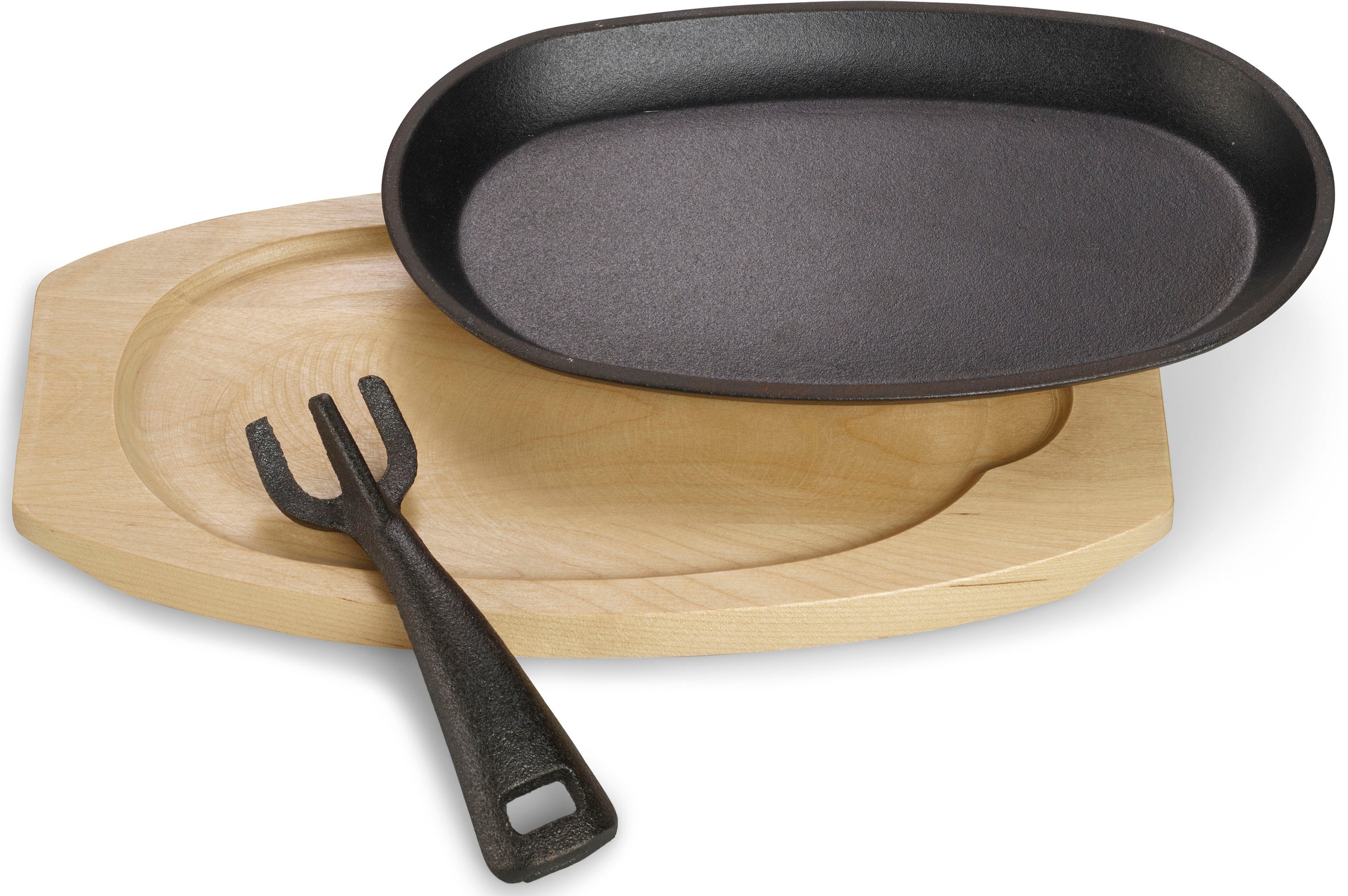 ECHTWERK Servierpfanne »Pfännchen«, Gusseisen, mit Servierbrett, abnehmbarer Griff, f. Backofen, Grill, BBQ