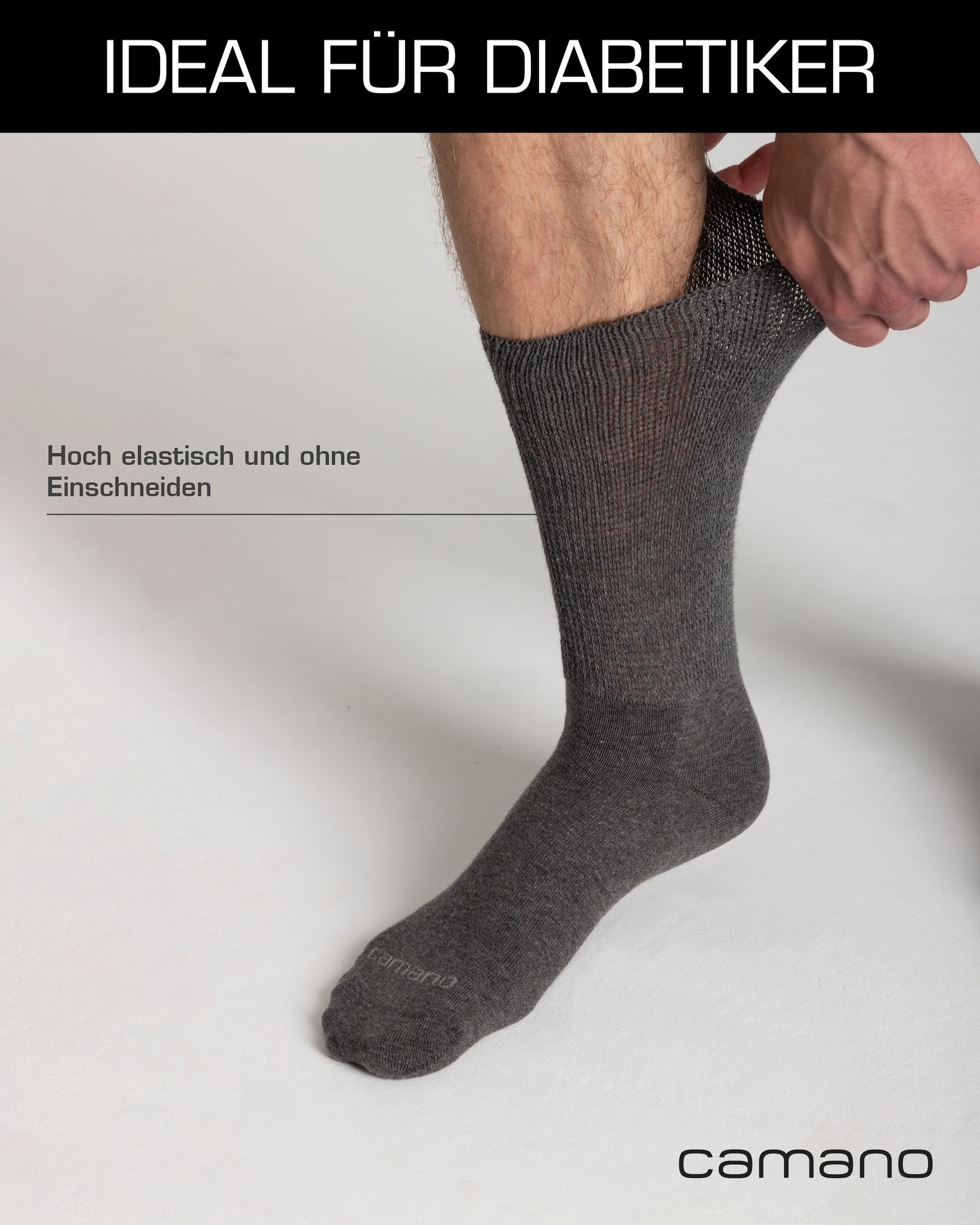 Camano Diabetikersocken »comfort« 4 Paar tlg. mit besonders Venen-freundlichem Material