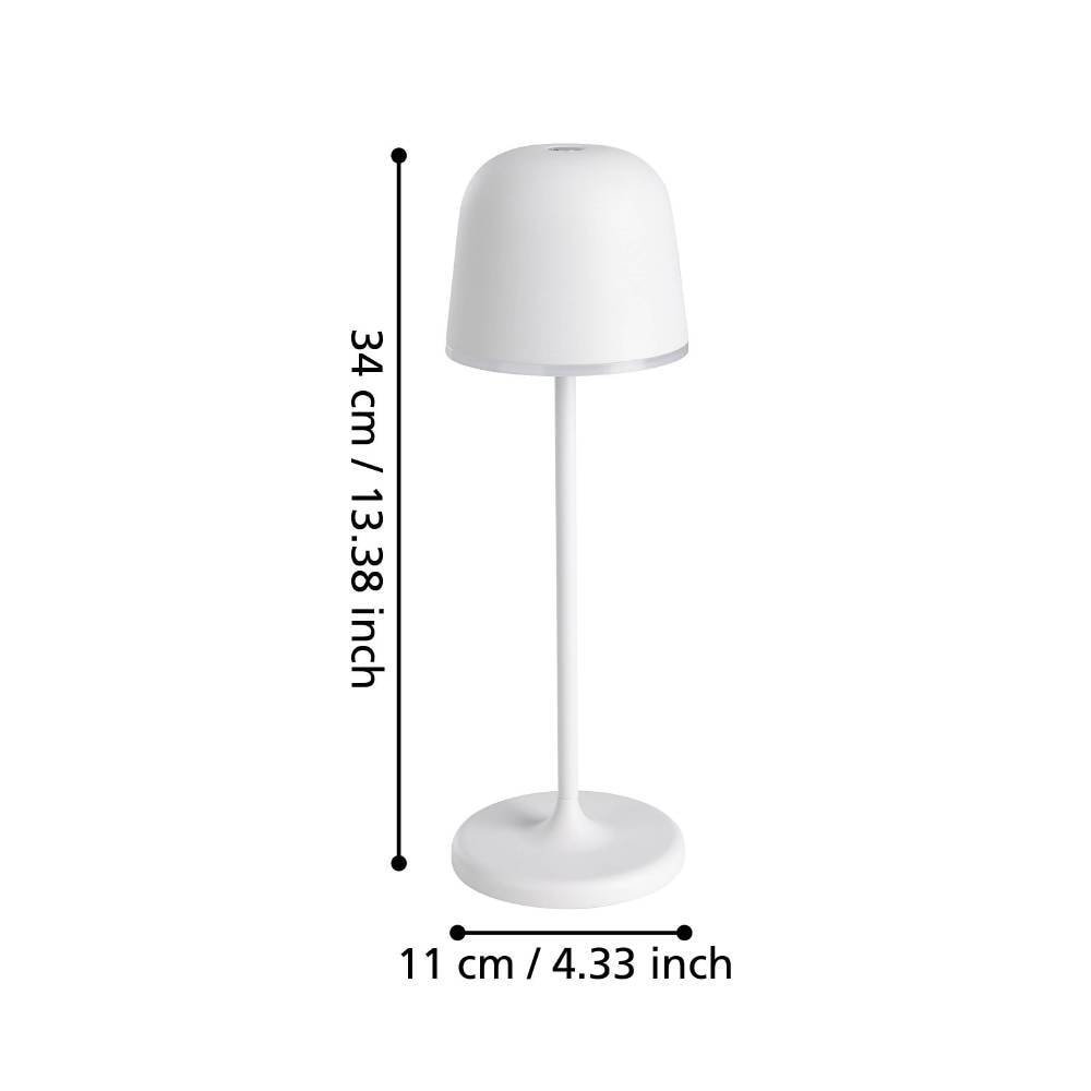 EGLO Tischleuchte »MANNERA«, 1 flammig, Leuchtmittel LED-Modul | LED wechselbar, Nachttischlampe Touch dimmbar, Tischleuchte in Grau und Weiß, IP54