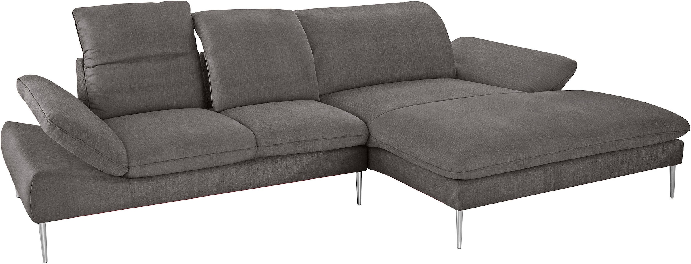 W.SCHILLIG Ecksofa »enjoy&MORE, Designsofa, elegant und bequem, L-Form«, mit Sitztiefenverstellung, Füße Chrom glänzend, Breite 310 cm