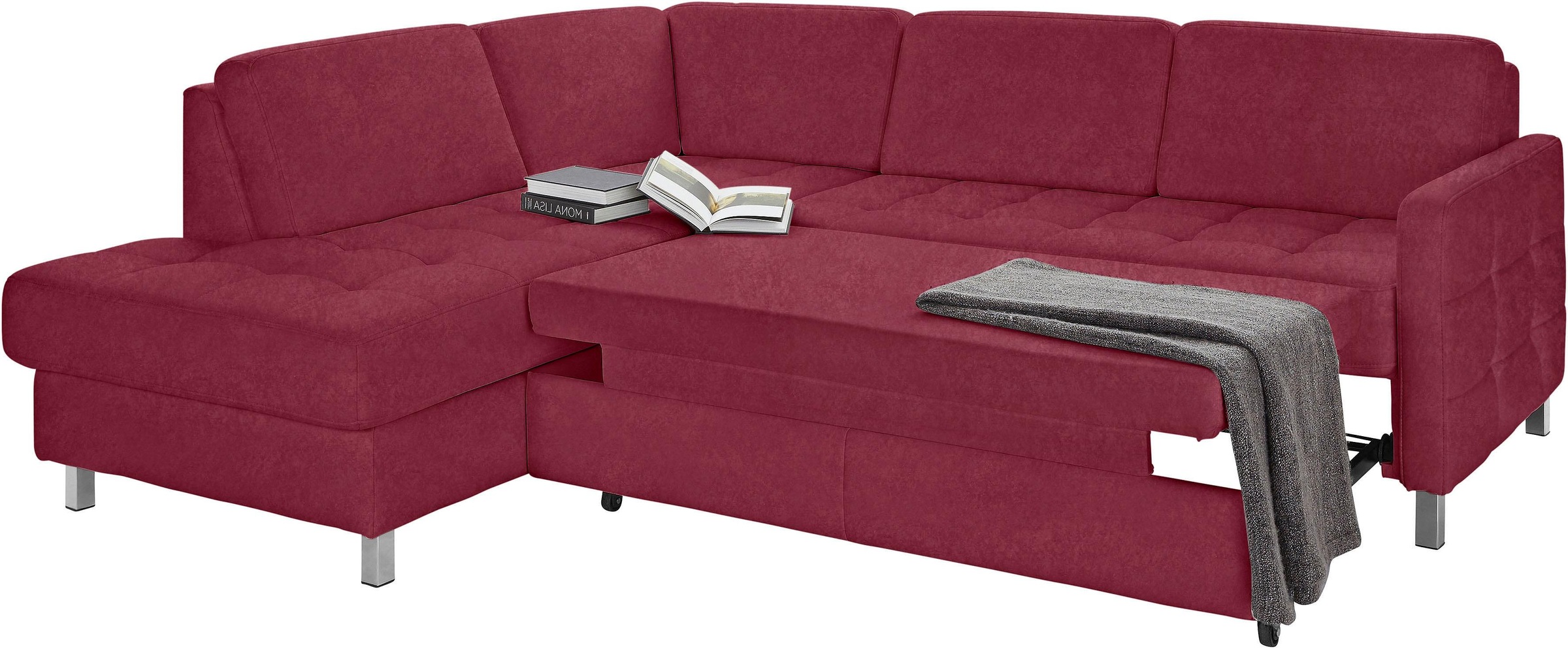 sit&more Ecksofa »Pablo L-Form«, wahlweise mit Bettfunktion und Bettkasten