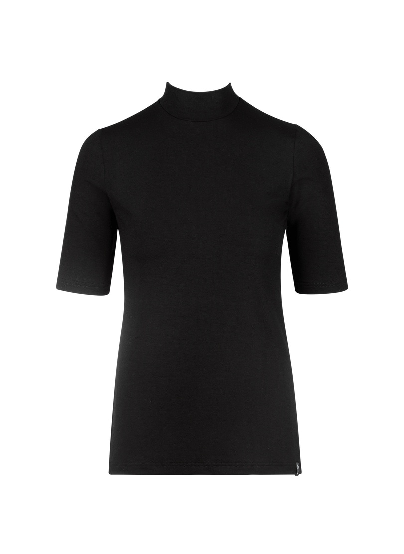 Trigema T-Shirt »TRIGEMA T-Shirt mit elastischem Stehkragen«, (1 tlg.)