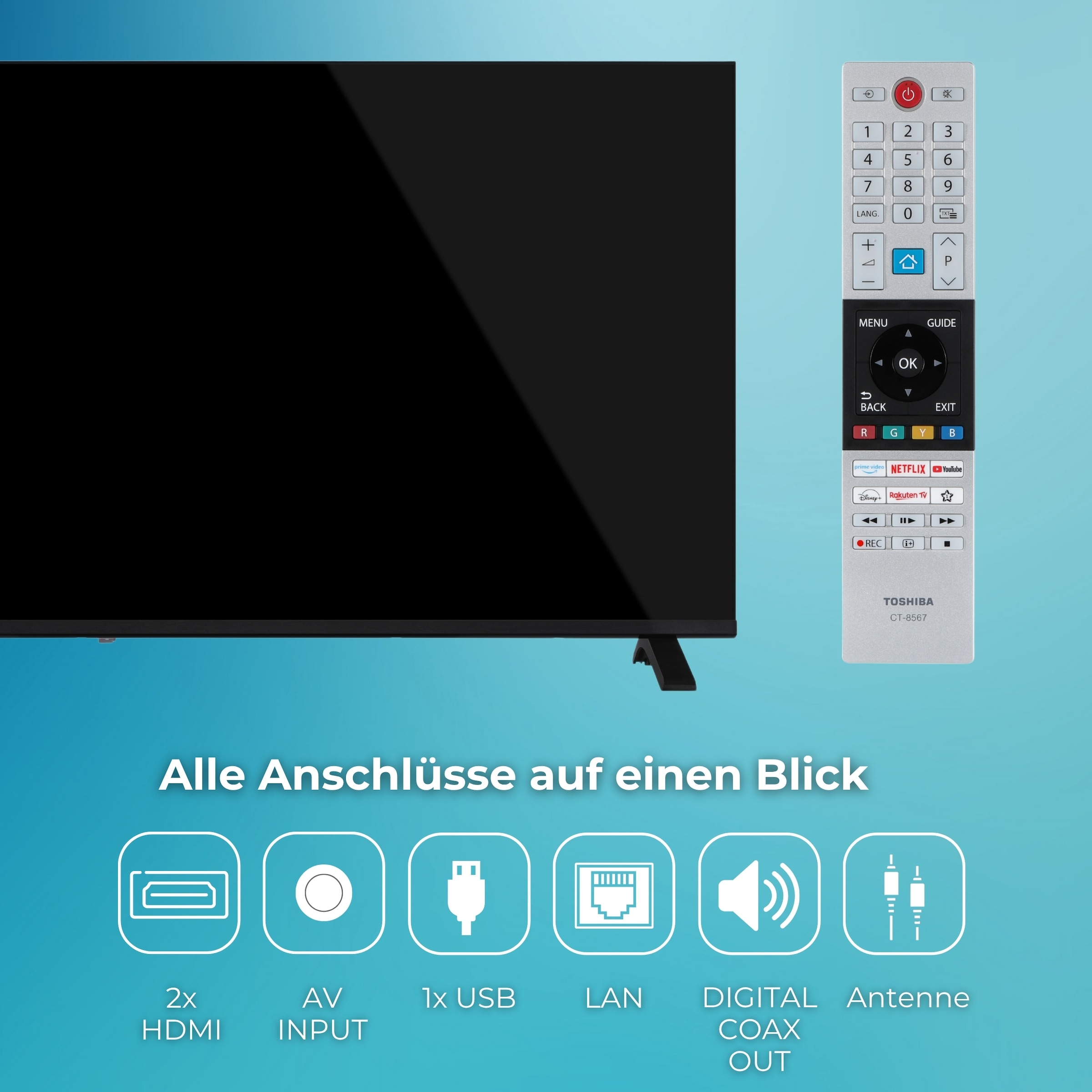 Toshiba DLED-Fernseher »43UV1563DDW« 108 cm/43 ″ Smart-TV