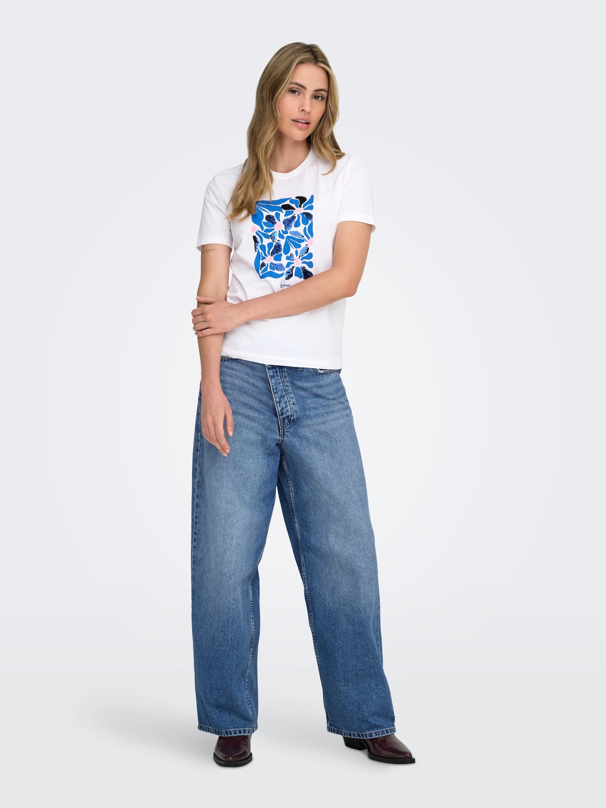 ONLY Kurzarmshirt »ONLKITA REG S/S PRINT TOP NOOS«