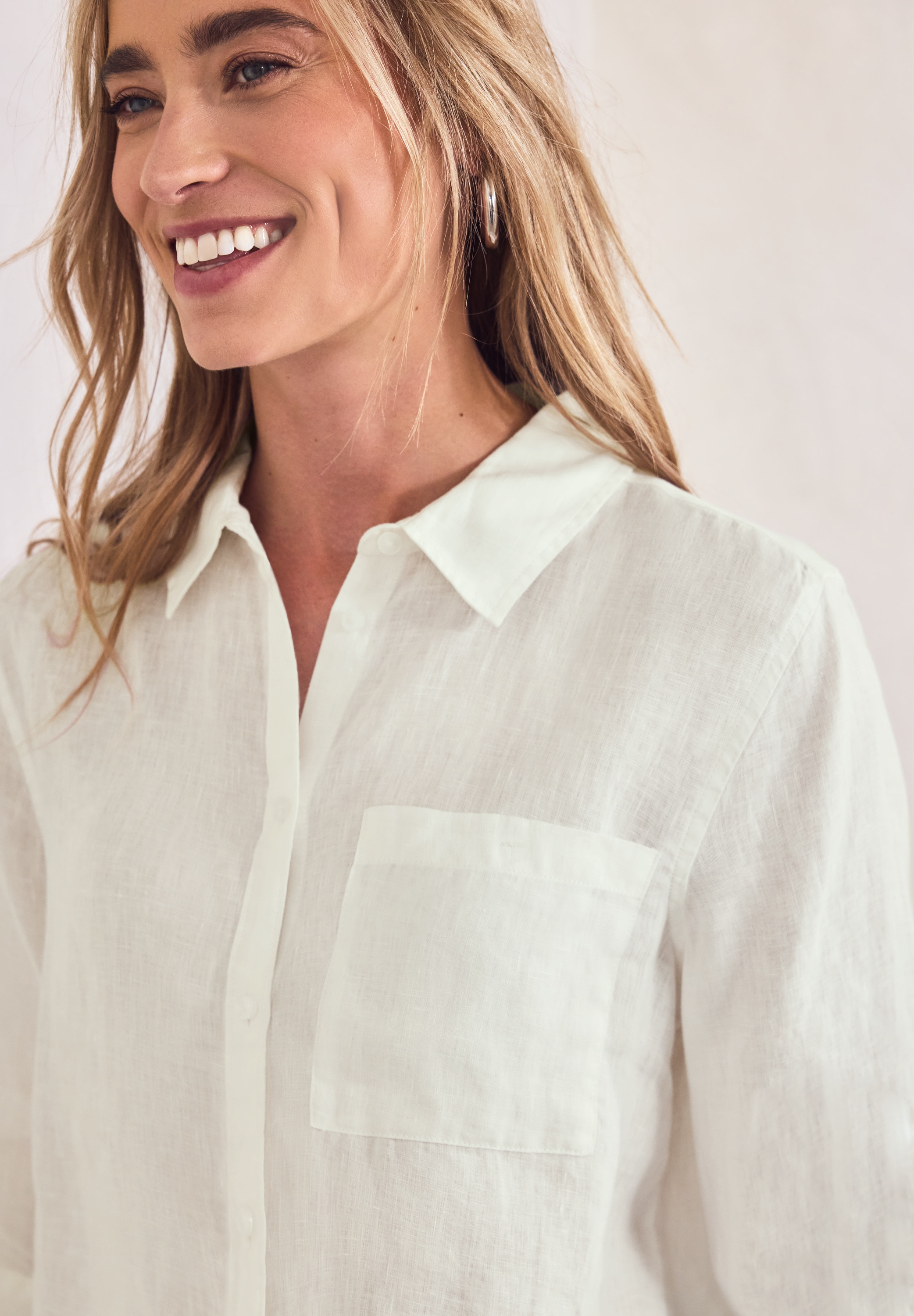 STREET ONE Shirtbluse 3/4-Arm Sommerbluse aus Leinen