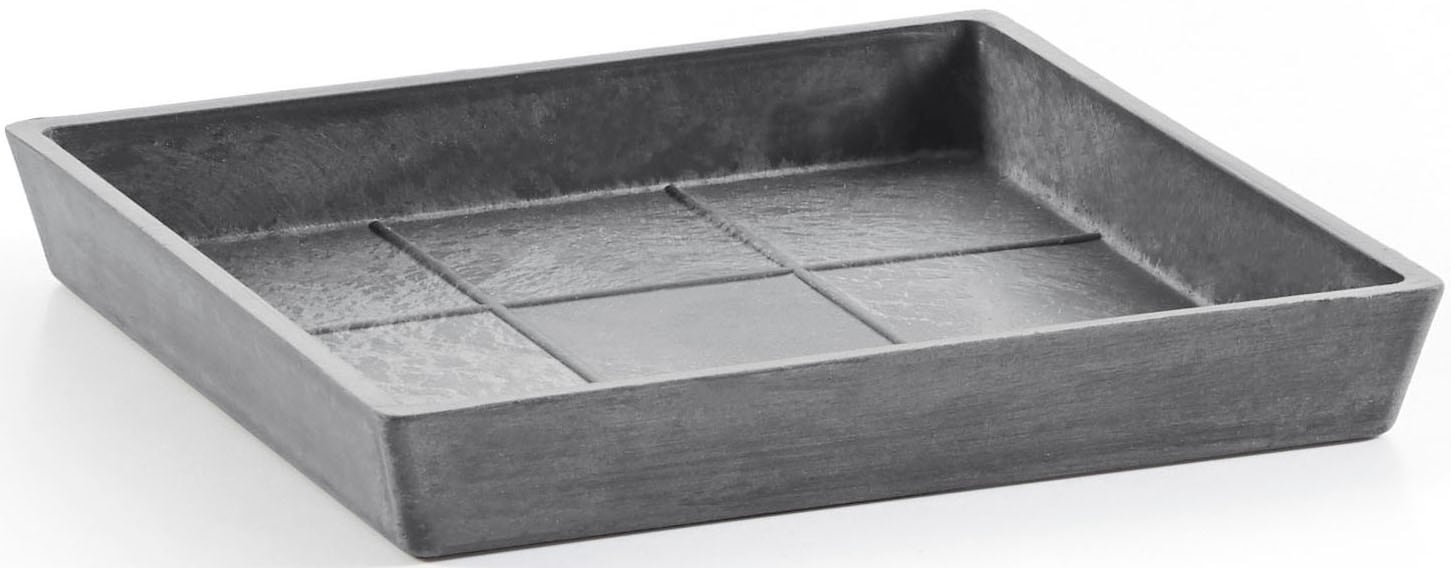 ECOPOTS Blumentopfuntersetzer »SQUARE SAUCER Grey« BxTxH: 18x18x2,5 cm