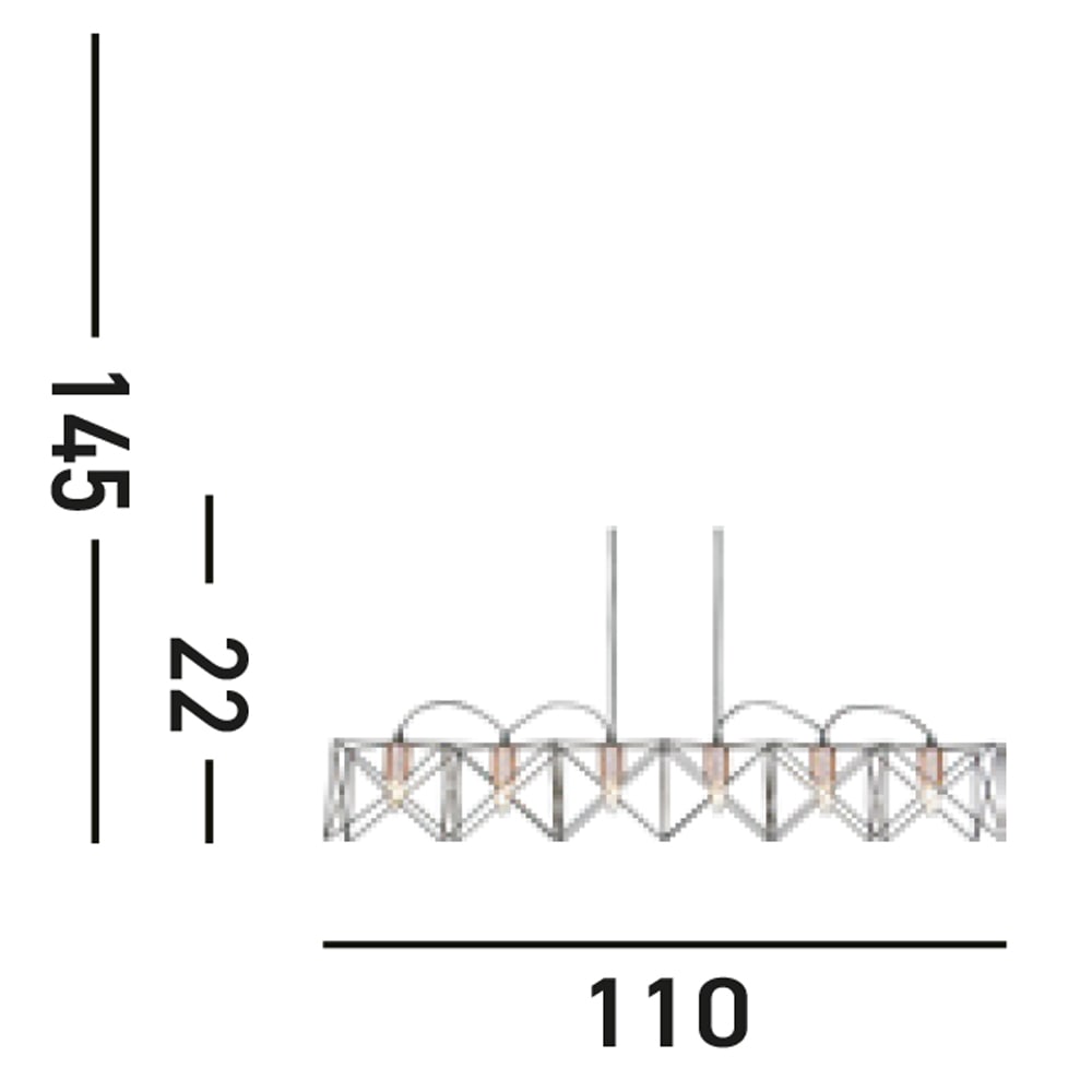 Searchlight Hängeleuchte »Anthea 6Lt Pendant - Black Metal & Copper« E27 1 Stk.