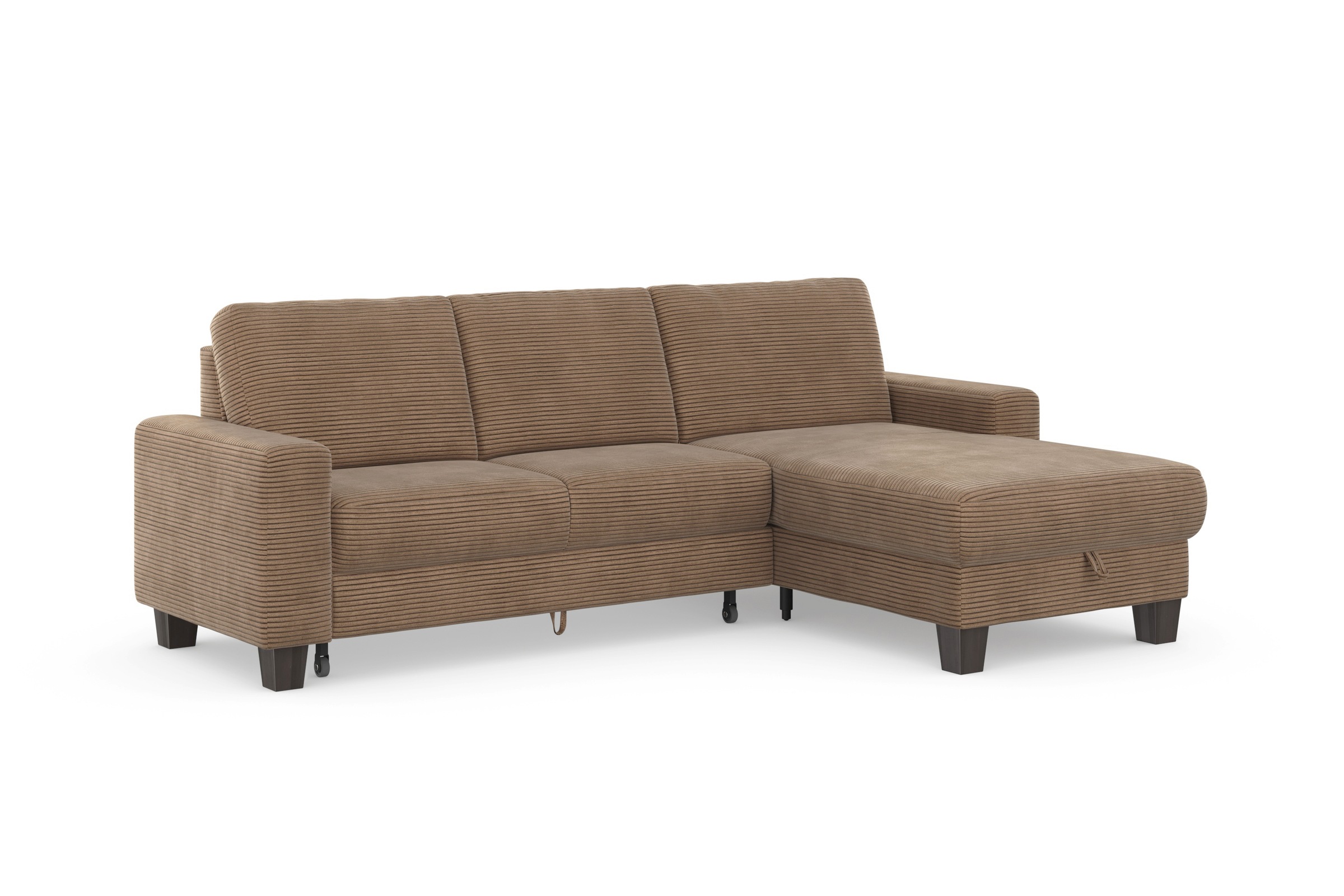 Home affaire Ecksofa »Summer L-Form«, mit Recamiere, mit oder ohne Bettfunktion und Bettkasten, Cord-Bezug