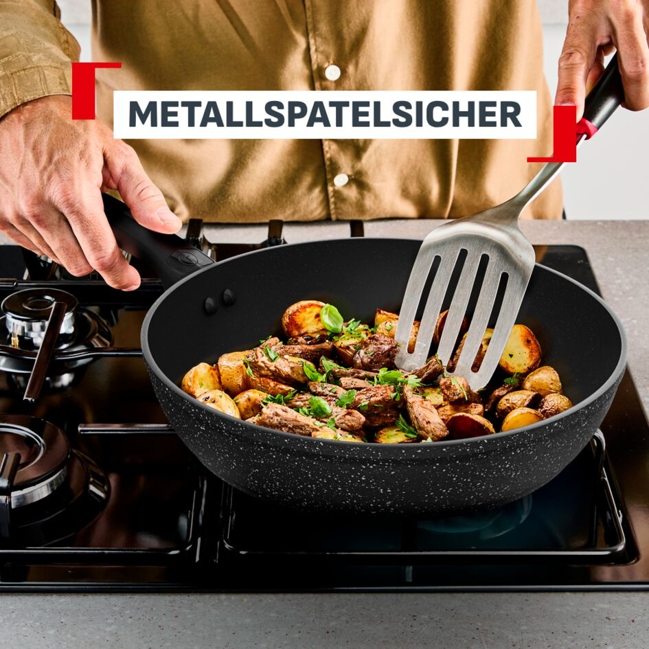 Tefal Pfannen-Set »Excell'Cook« Aluminium Set, je 1 Pfanne 20/24/28 cm, 3 tlg. leistungsstarke Antihaftbeschichtung, Induktion, metallspatelsicher