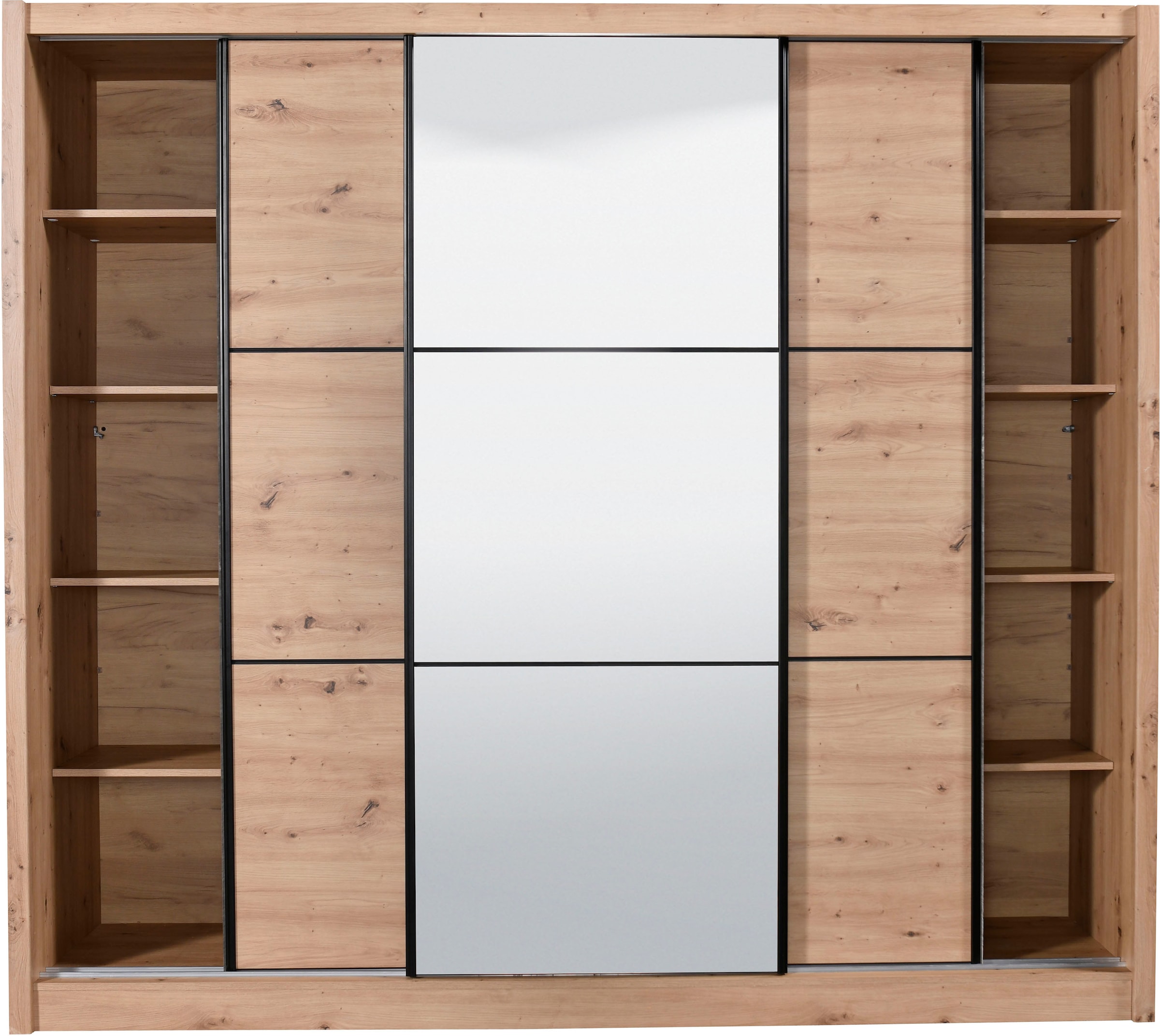 INOSIGN Schwebetürenschrank »Navara Kleiderschrank mit Spiegel Wäscheschrank Garderobe«, mit großzügiger Innenausstattung, FSC®-zertifiziert, in 3 Breiten