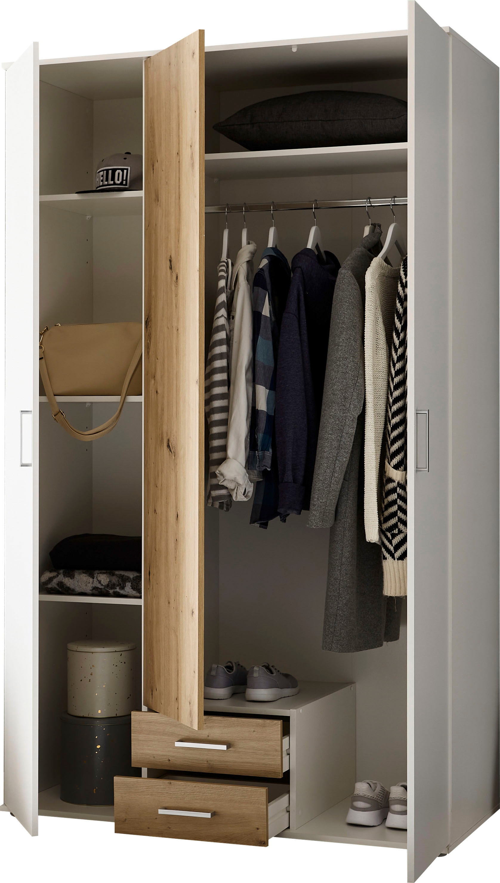 Schlafkontor Kleiderschrank »Marburg Bestseller Schrank Garderobe mit Schubladen«, Schlafzimmerschrank in Top Qualität, in 2 Breiten