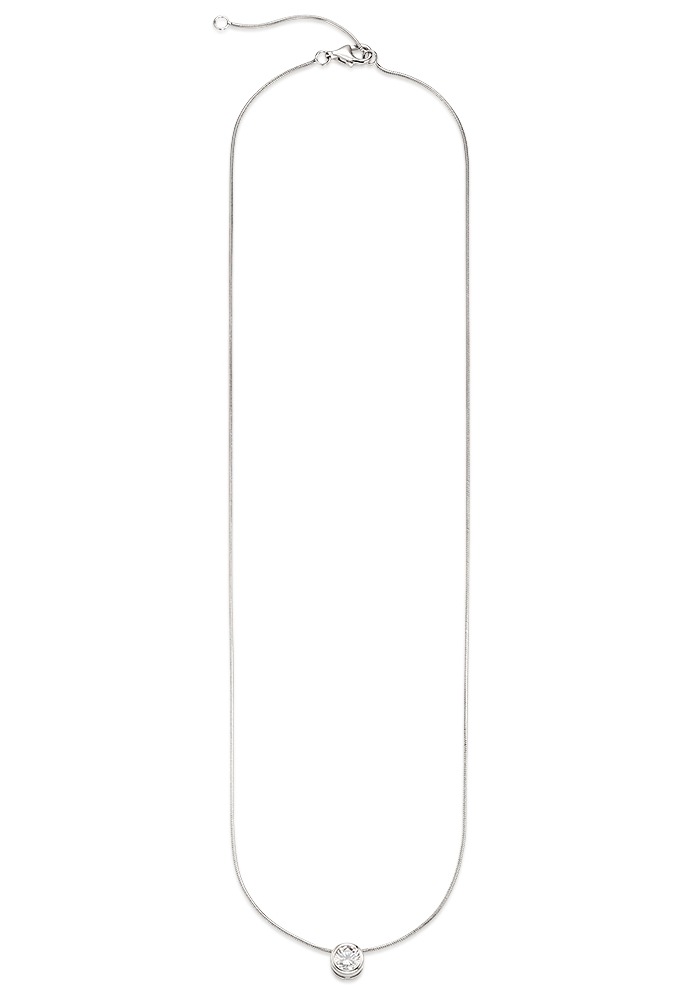 Bruno Banani Kette mit Anhänger »Schmuck Geschenk Silber 925 Halsschmuck Halskette Schlangenkette Stein«, mit Zirkonia (synth.), Korund (synth.) oder Spinell (synth.)