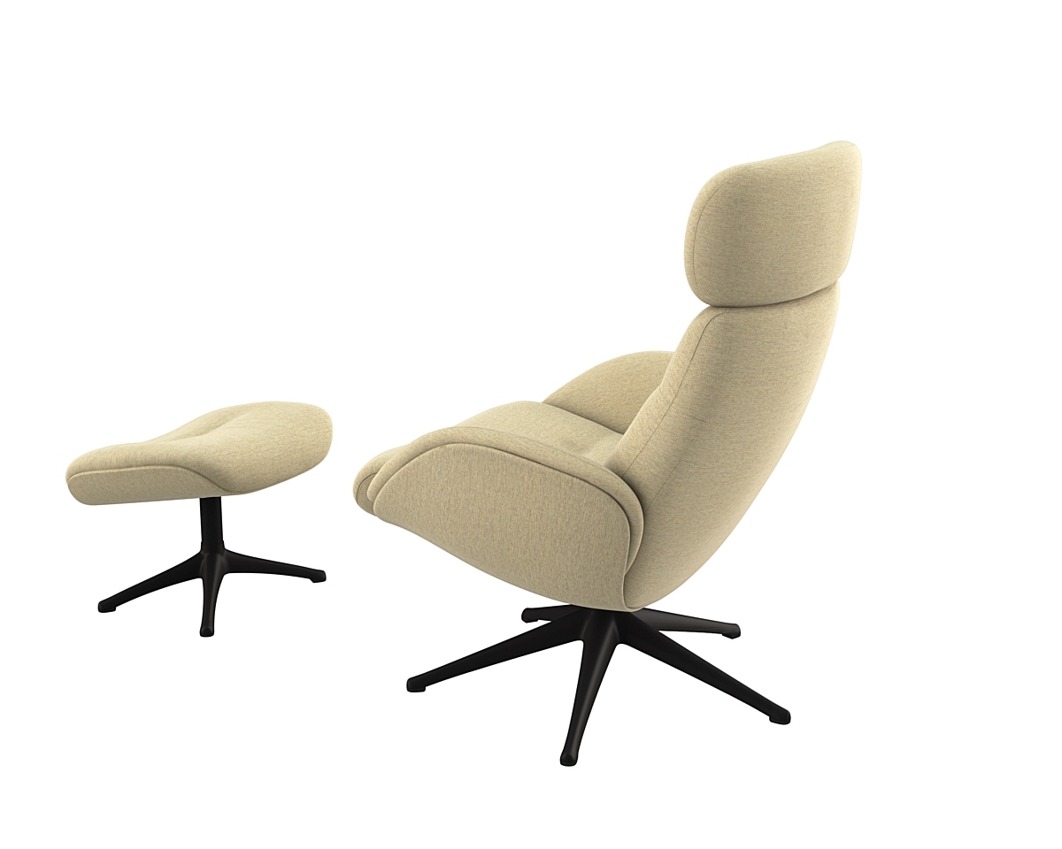 FLEXLUX Relaxsessel »Elegant, Funktionssessel, verstellbarer Rücken- und Kopfstütze«, Premium Komfort, Rücken- & Kopfteilverstellung, drehbar, Fuß schwarz