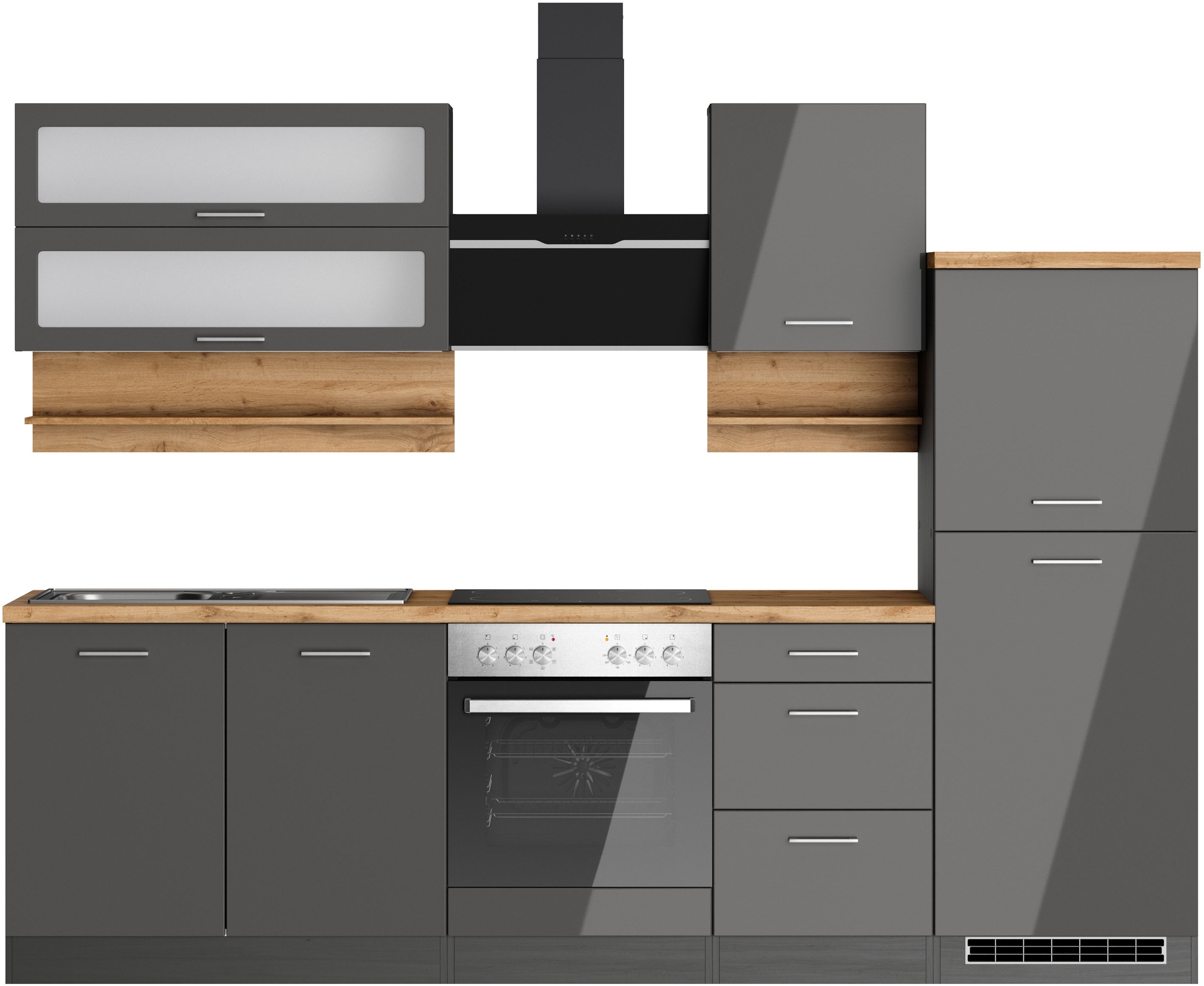 KOCHSTATION Küchenzeile »KS-Milan« 270 cm breit, robuste Metallauszüge, vie günstig online kaufen