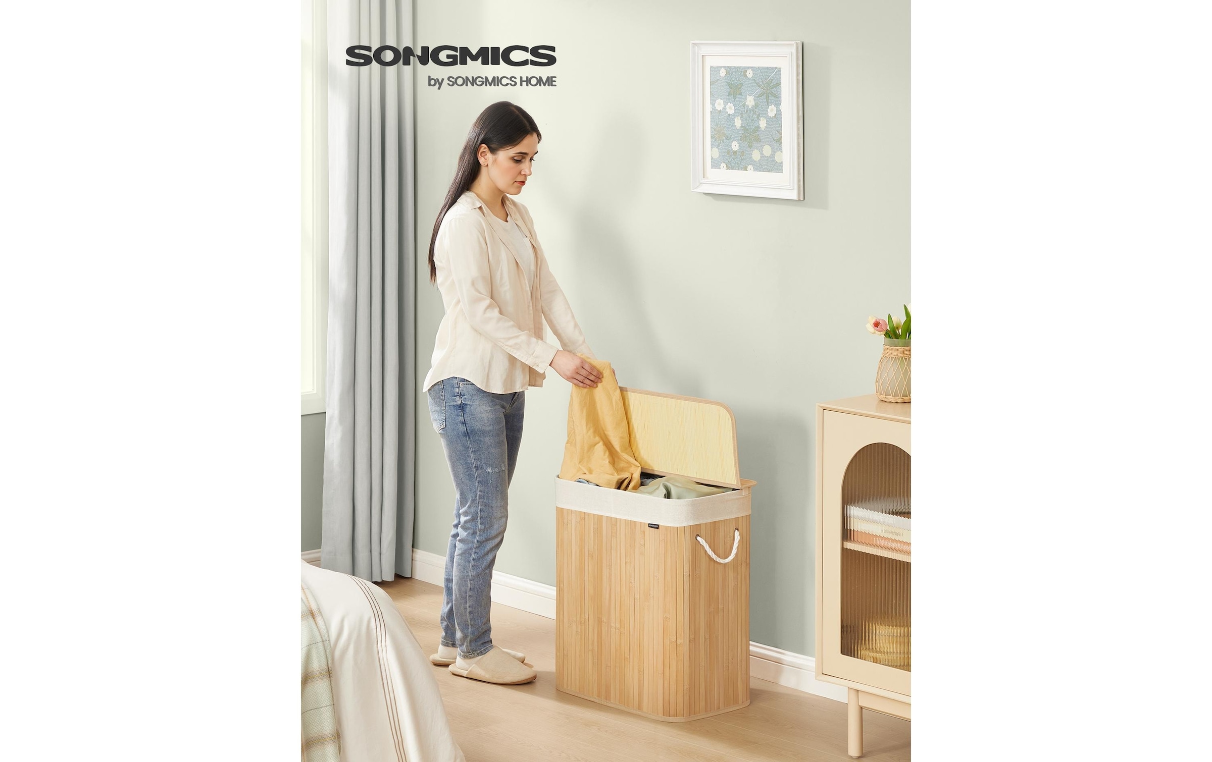 SONGMICS Wäschekorb »100 l, Bambus«