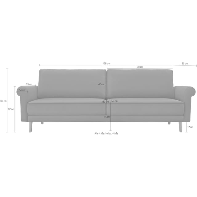 hülsta sofa 2-Sitzer »hs.450«, modern Landhaus, Füße in Nussbaum, Breite  168 cm auf Raten bestellen