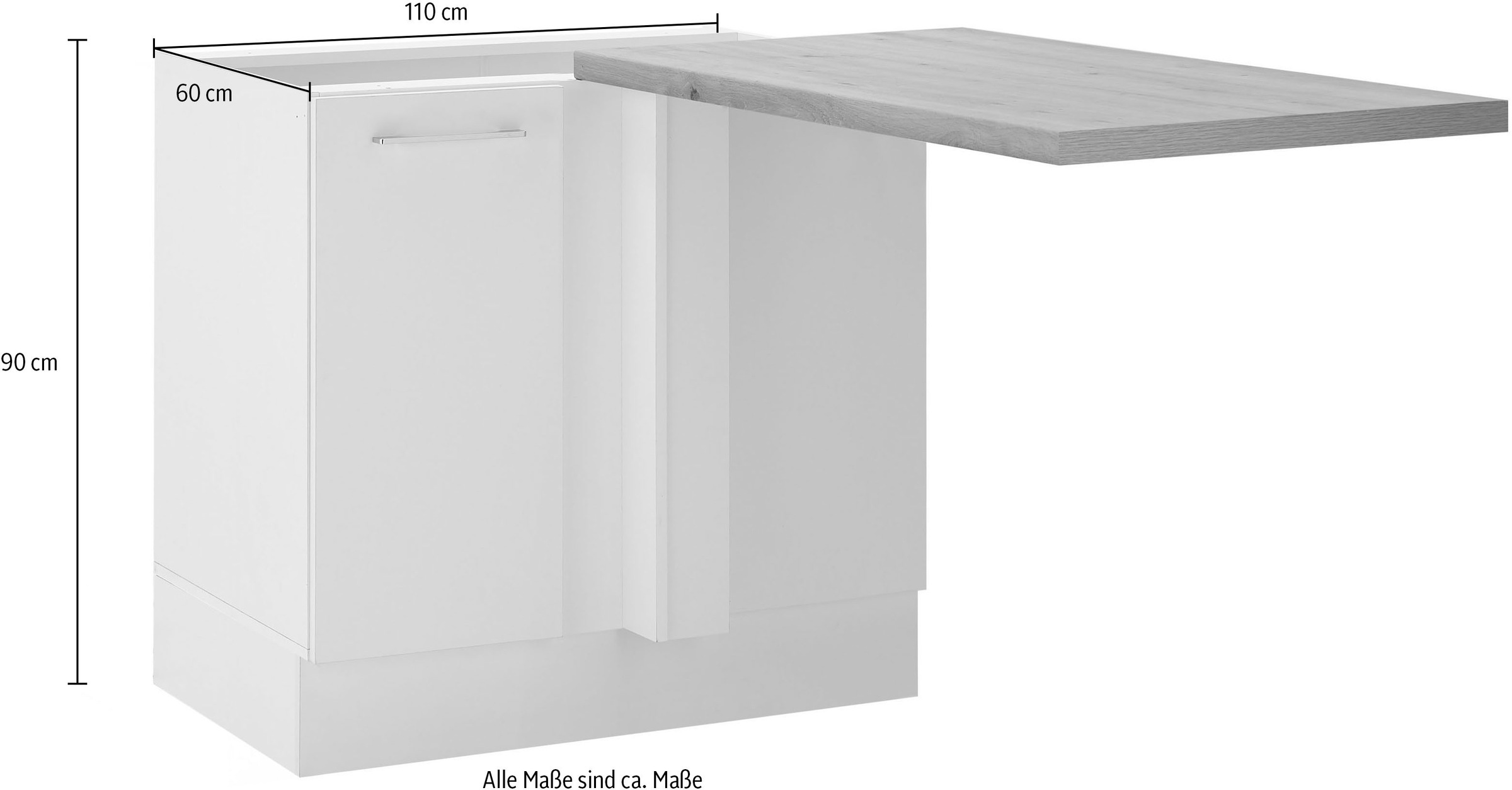 BASIC by Balculina Eckunterschrank »Turin« 1 Stk. tlg. Breite 110 cm, wahlweise in schwarz matt oder weiß matt