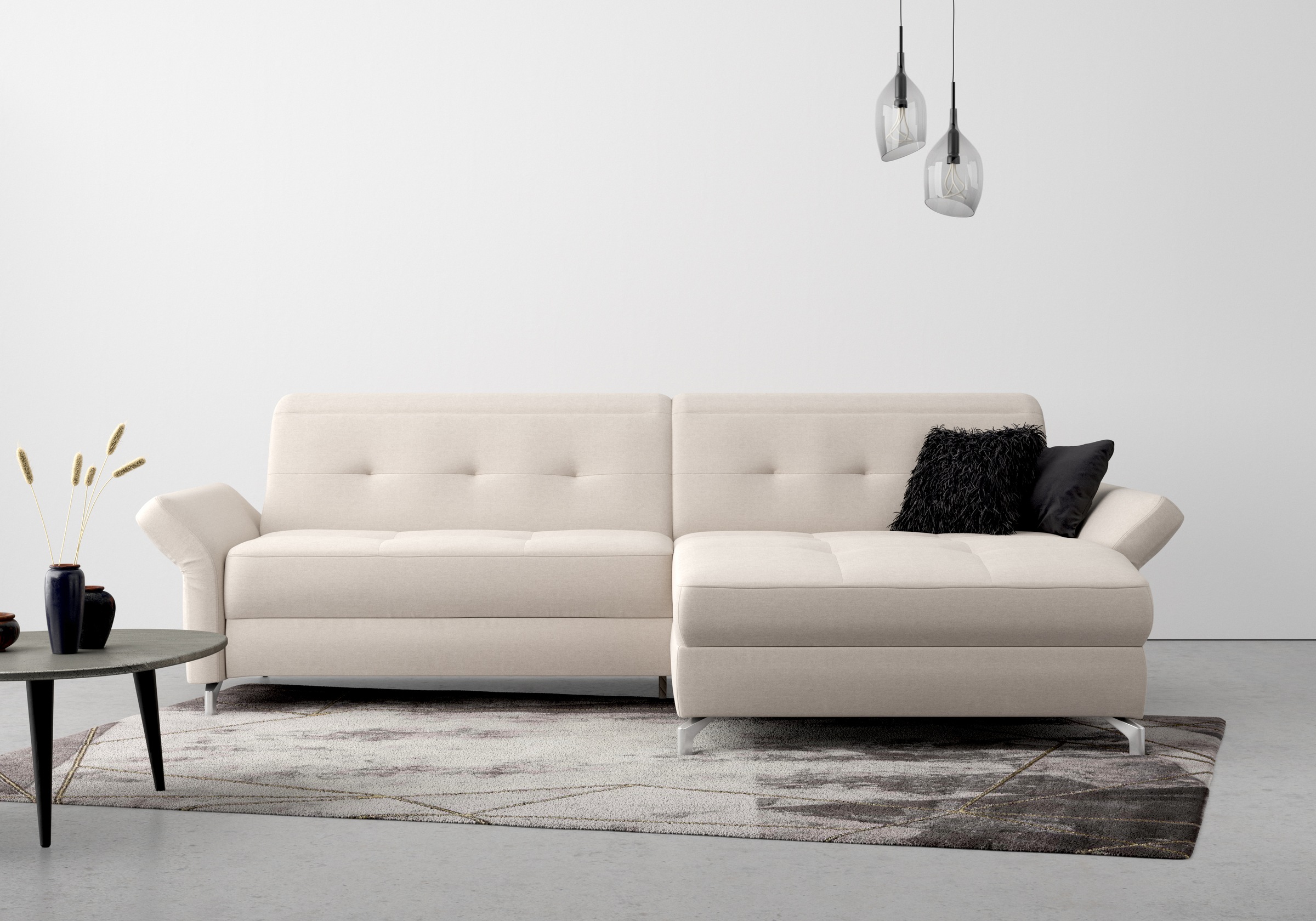 Home affaire Ecksofa »Maredo L-Form« Federkern, wahlweise auch mit Kopfteil günstig online kaufen