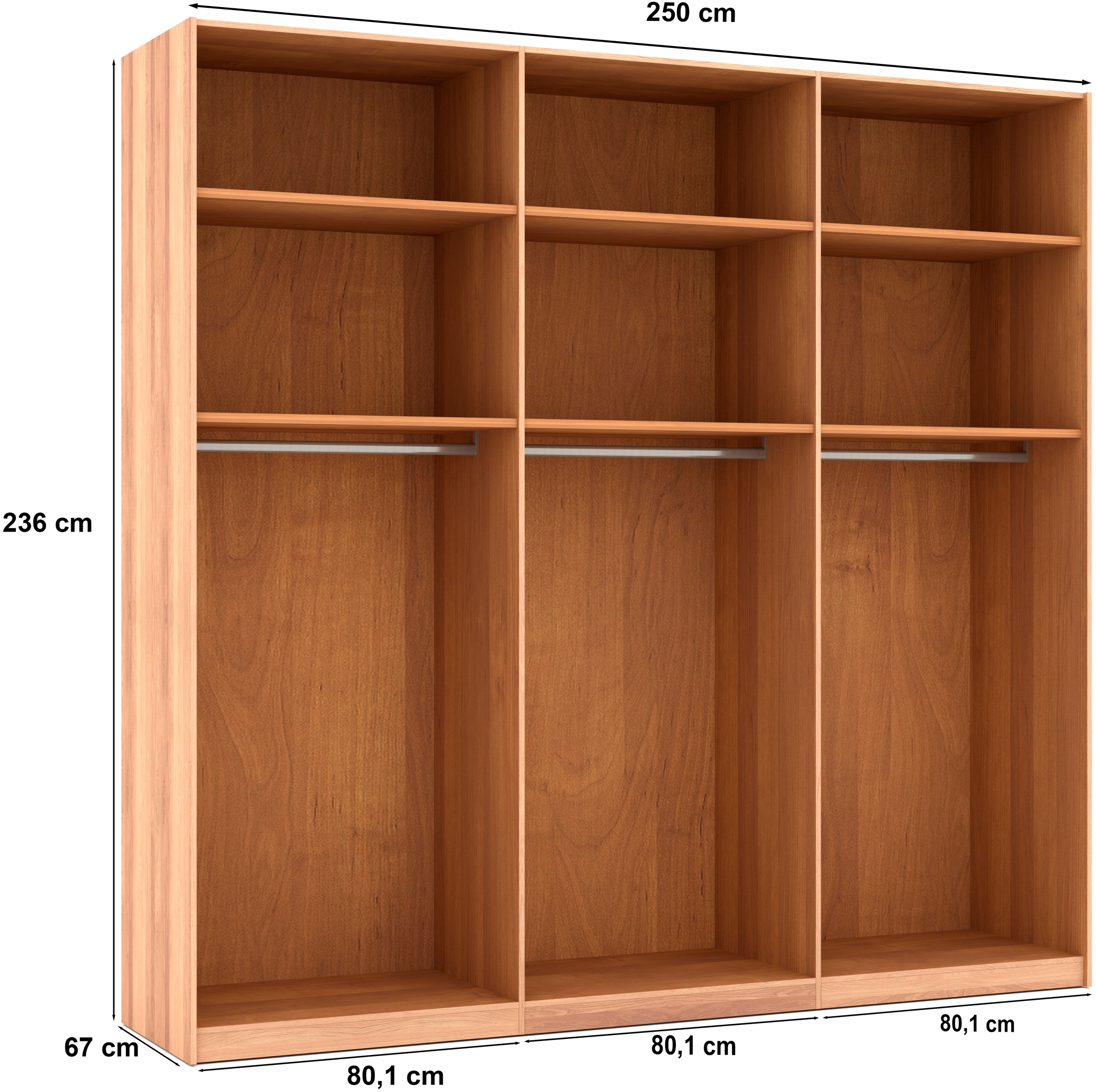 Musterring Schwebetürenschrank »Sorrent, Kleiderschrank«, (Teilmassiv Eiche, MADE IN GERMANY), Türen in Eiche massiv mit Kassetten-Optik, verschiedene Maße verfügbar