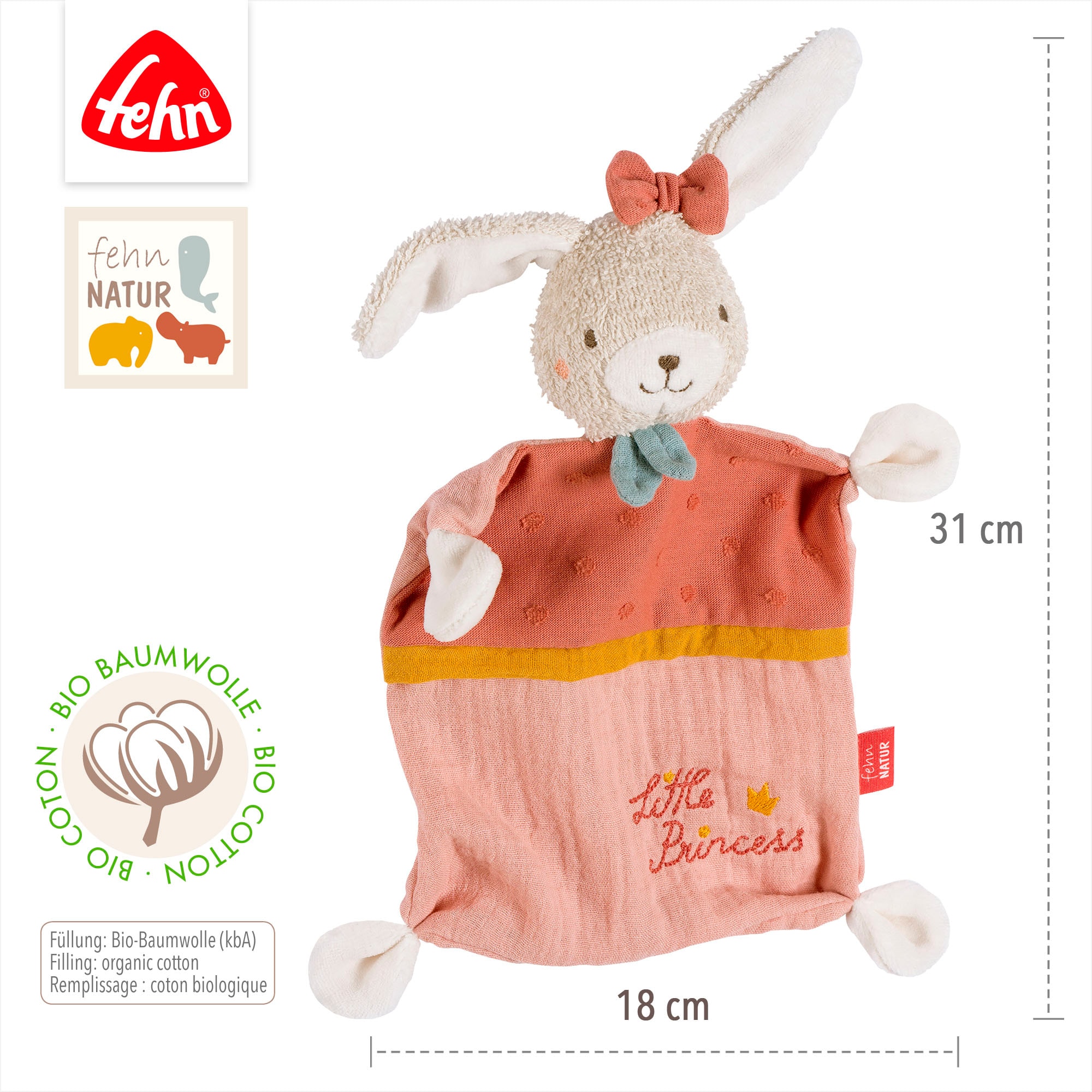 Fehn Schmusetuch »fehnNATUR, Hase "Princess"«