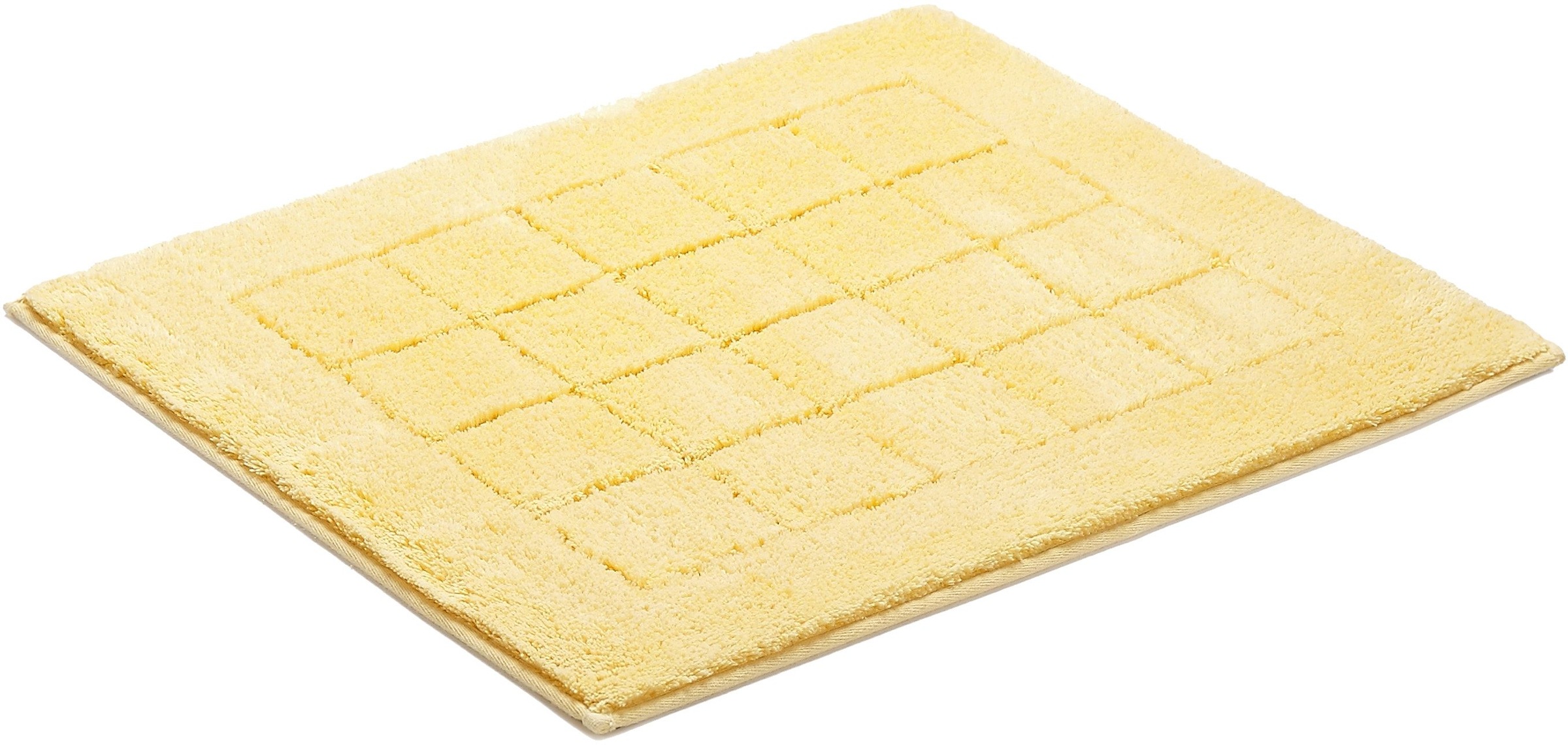 Vossen Badematte »Exclusive«, rutschhemmend beschichtet, fußbodenheizungsgeeignet, Badteppich, Uni-Farben, Karo Muster, Hoch-Tief Effekt, reine Baumwolle