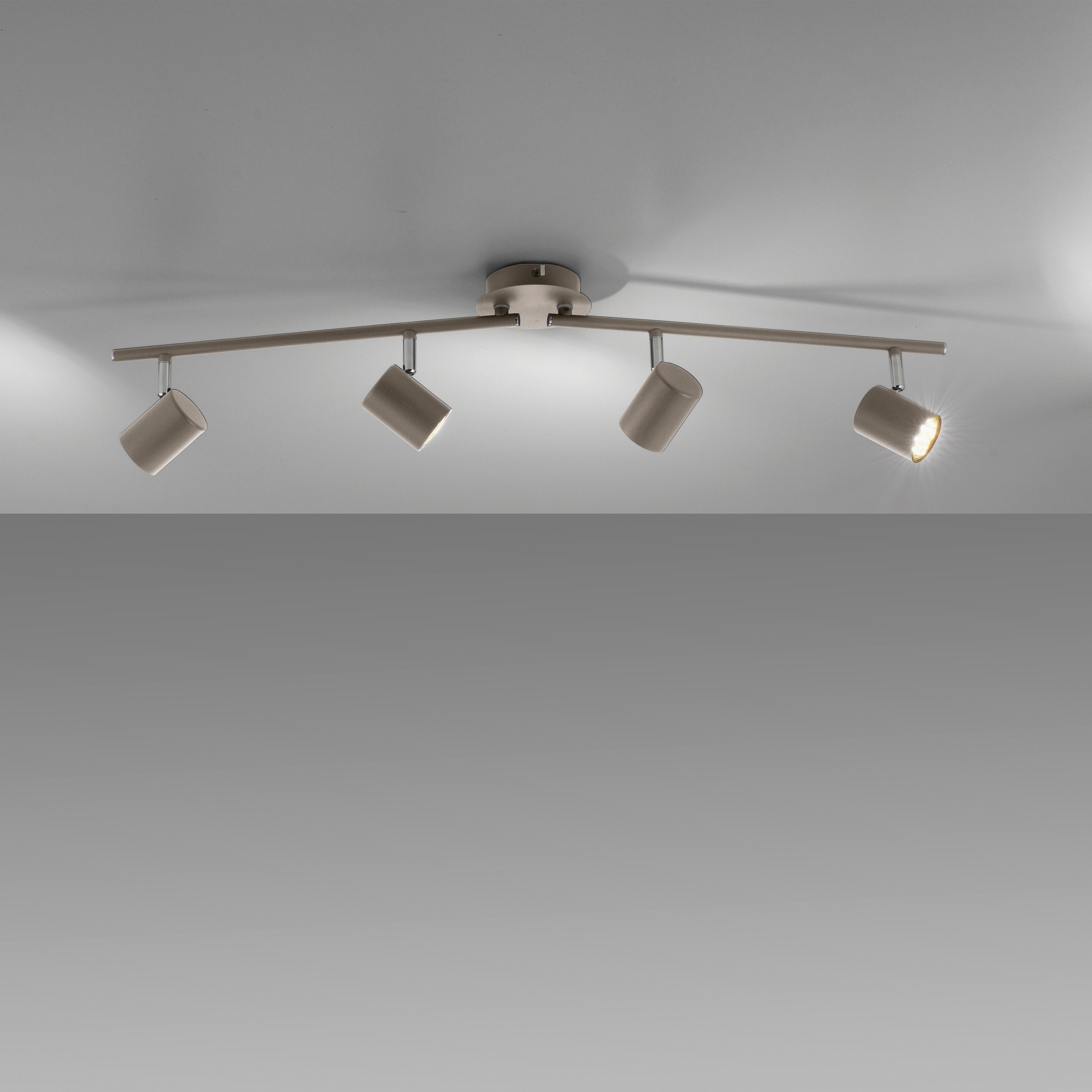 my home LED Deckenleuchte »Maci«, 4 flammig, Leuchtmittel GU10 | Leuchtmittel wechselbar, schlichtes Design, warmweißes LED-Licht, dreh- und schwenkbare Spots